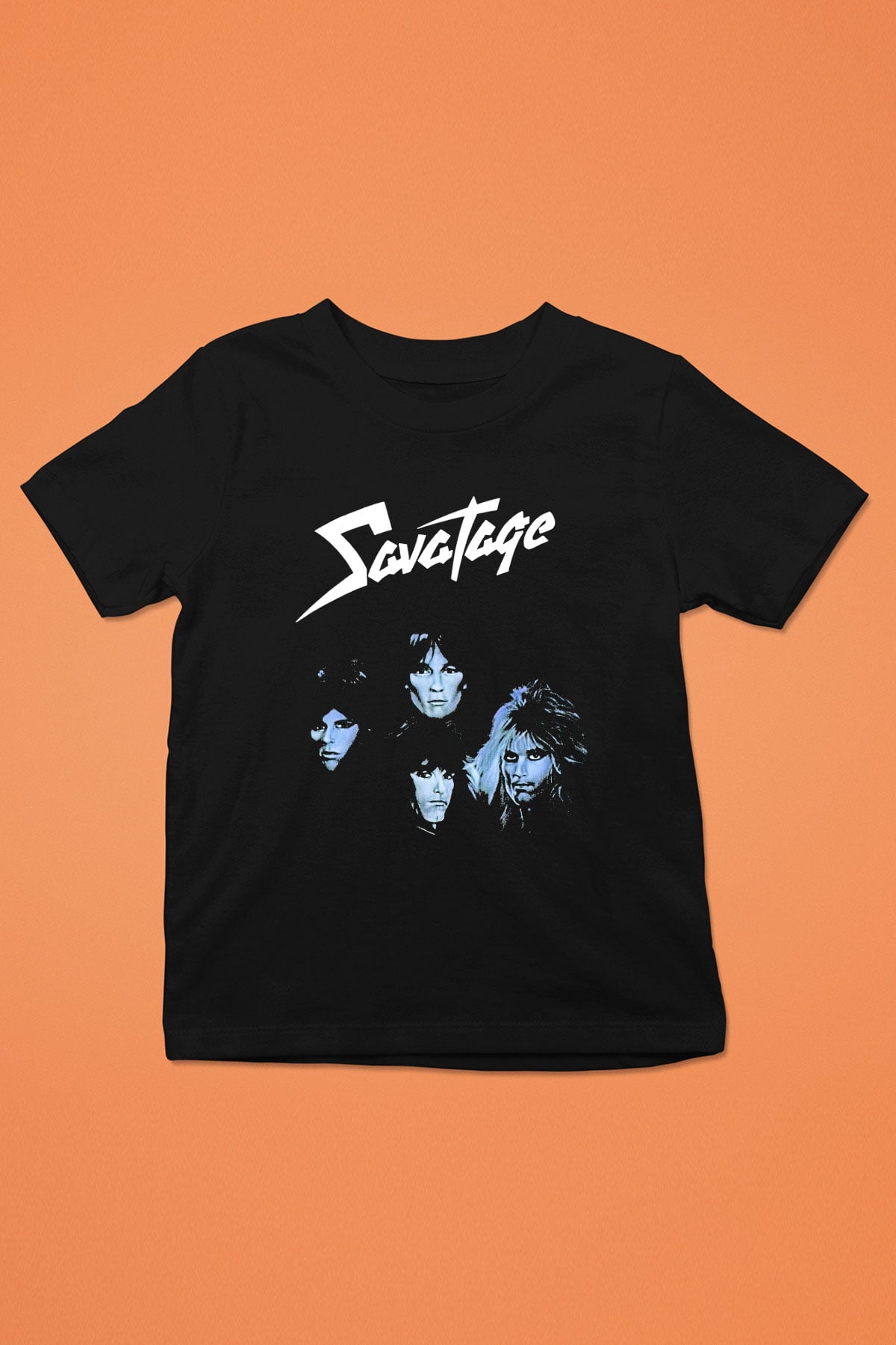 Savatage Baskılı Unisex Siyah Çocuk Tişört - Tshirt