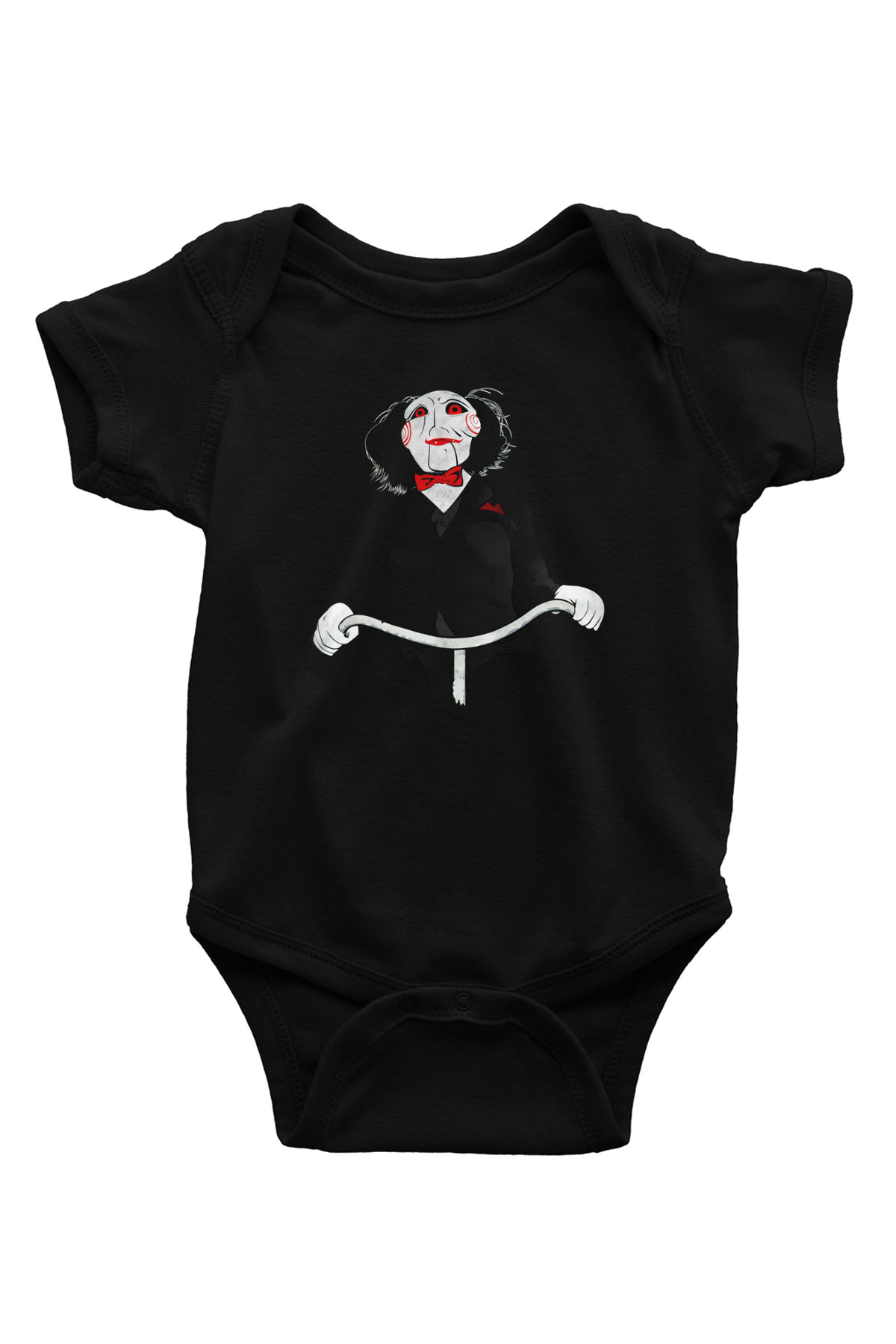 Saw Baskılı Siyah Bebek Body - Zıbın