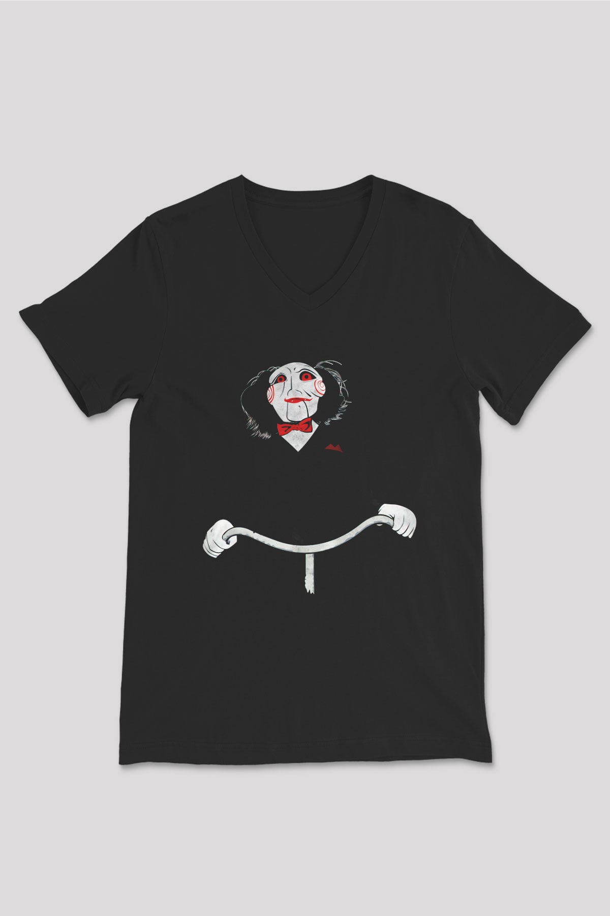 Saw Siyah Unisex V Yaka Tişört T-Shirt