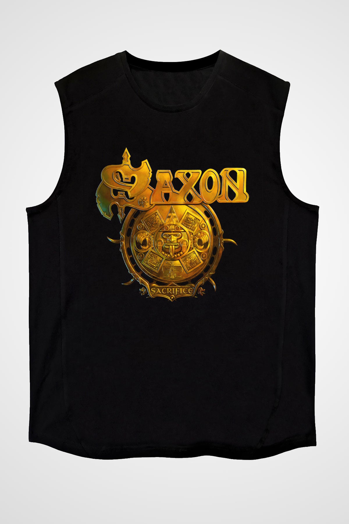 Saxon Siyah Unisex Kolsuz Tişört