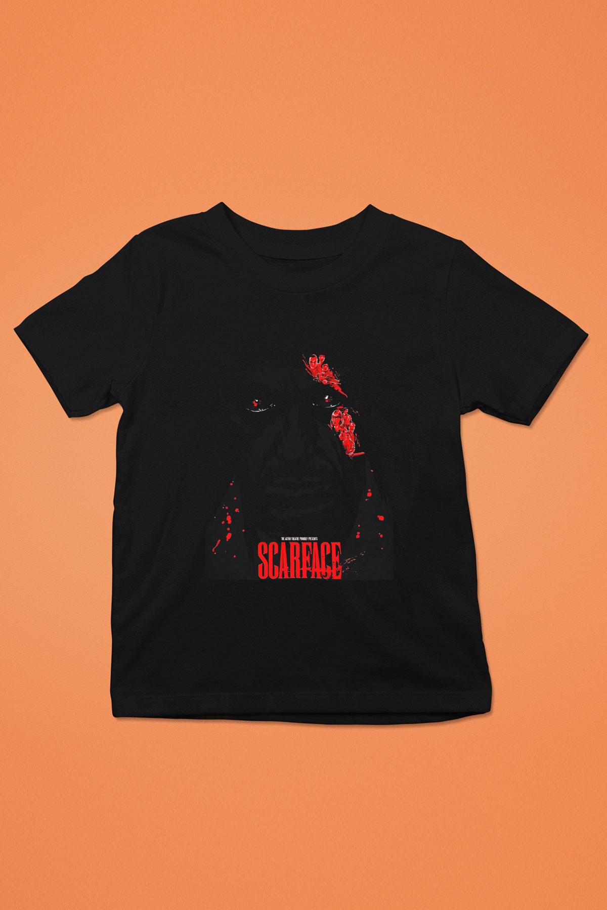 Scarface Baskılı Siyah Unisex Çocuk Tişört