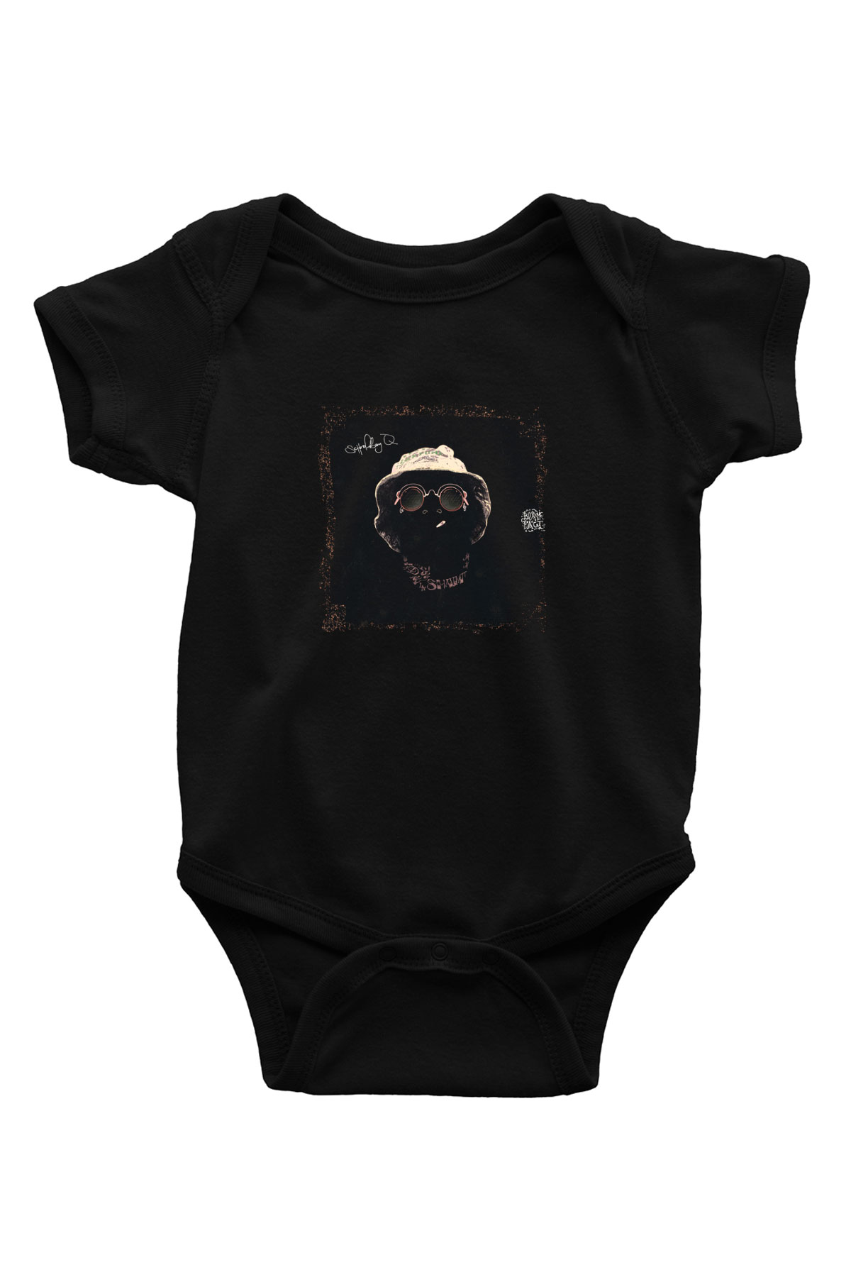 Schoolboy Q Baskılı Unisex Siyah Bebek Body - Zıbın
