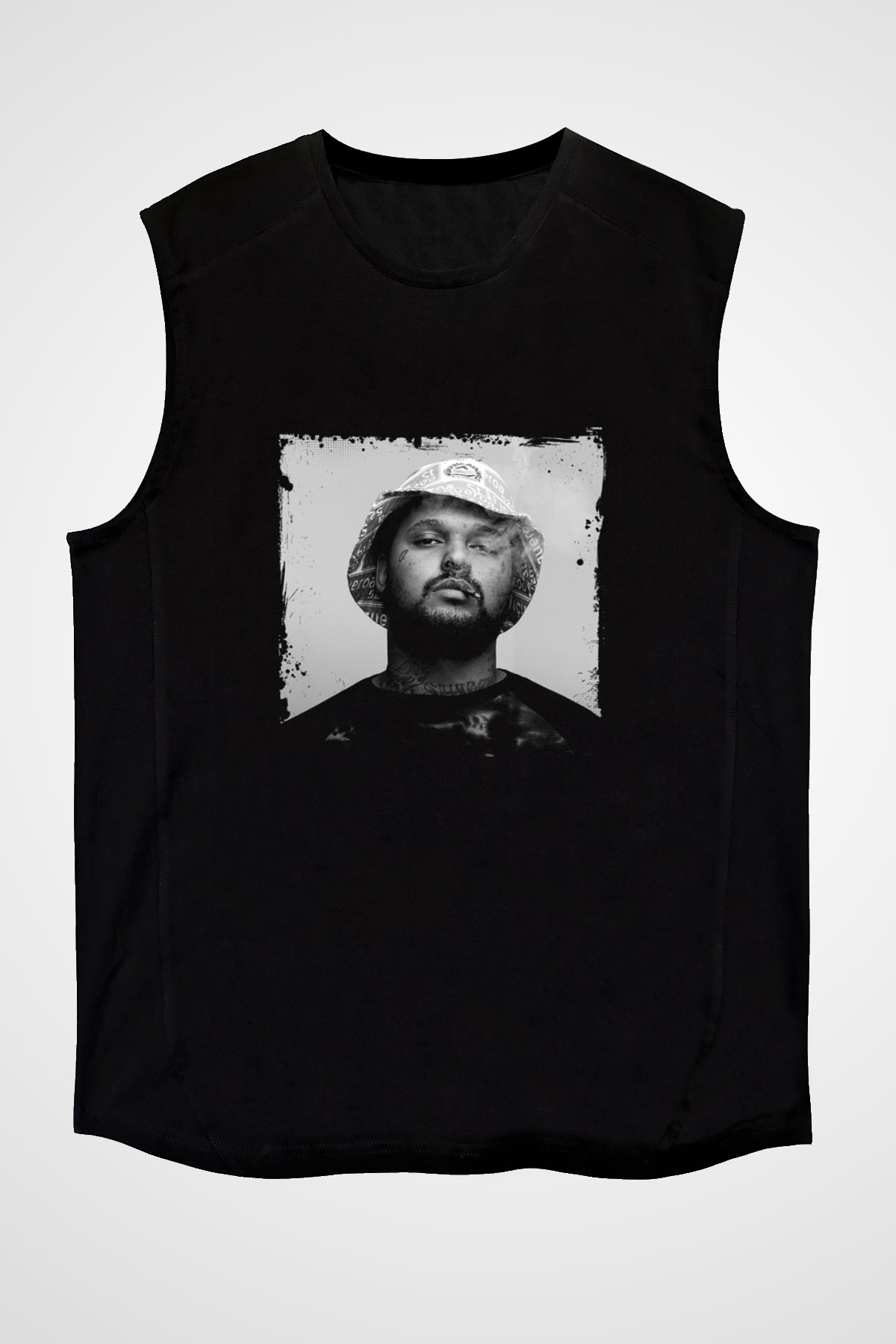 Schoolboy Q Baskılı Unisex Siyah Kolsuz Tişört