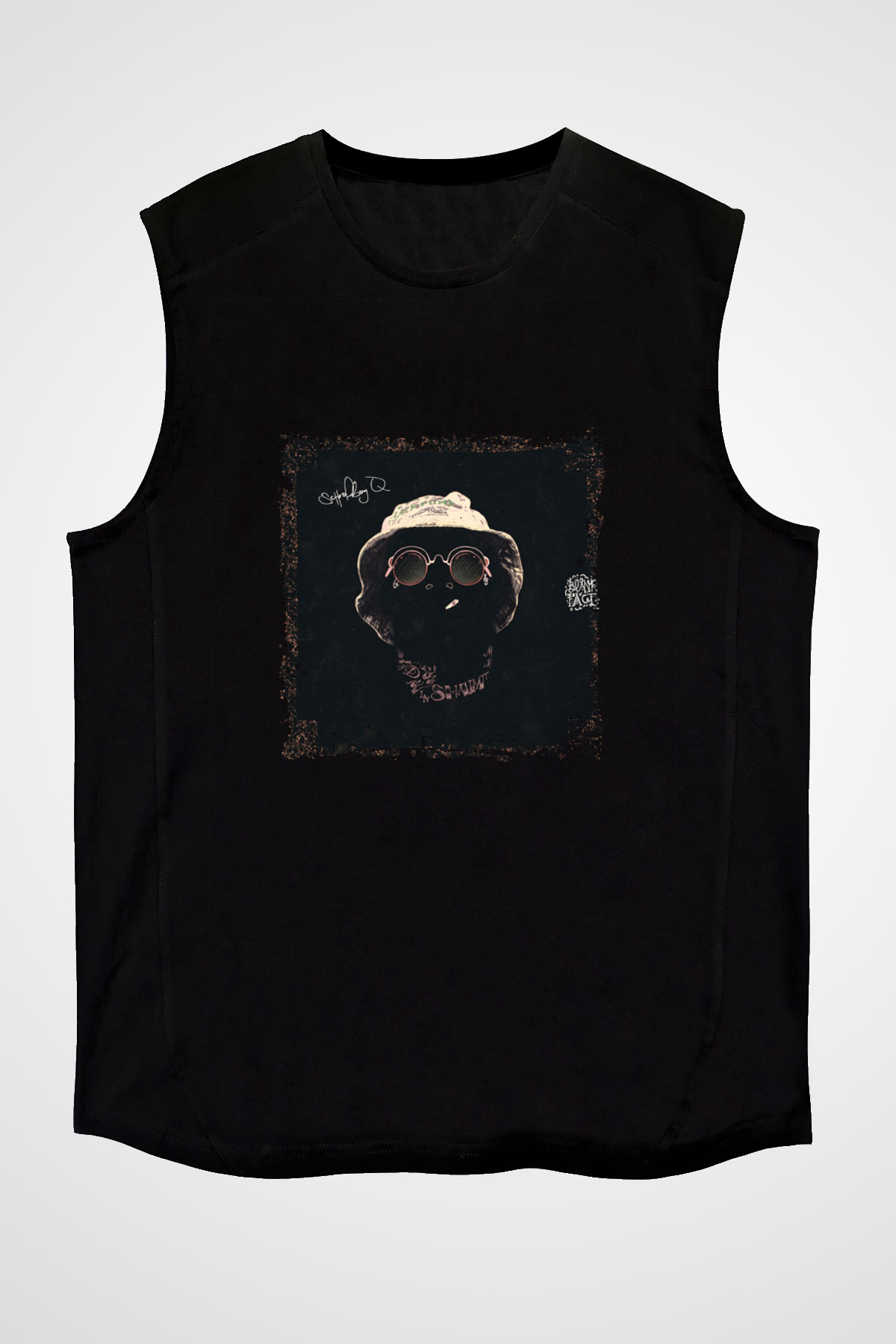 Schoolboy Q Baskılı Unisex Siyah Kolsuz Tişört