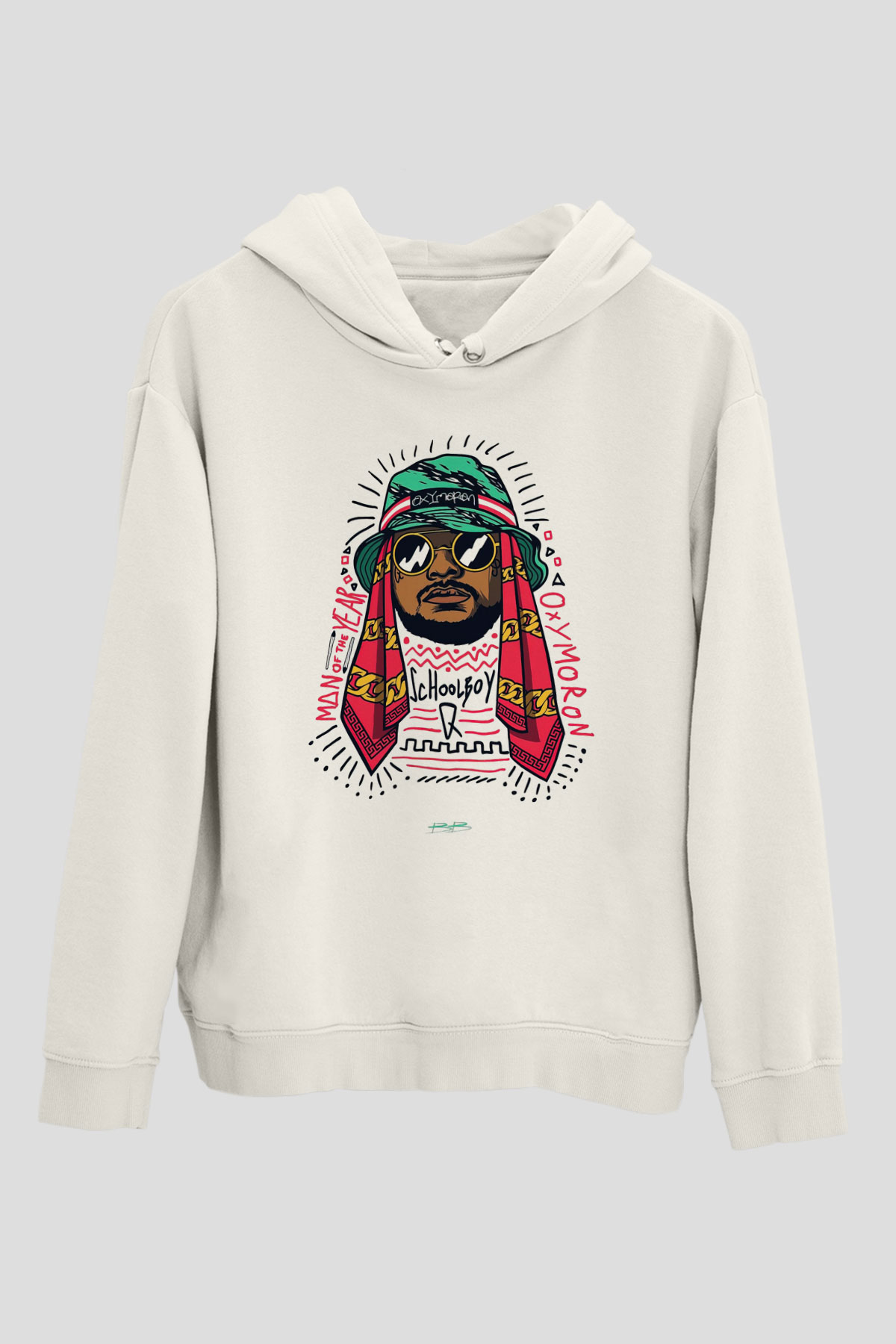 Schoolboy Q Beyaz Unisex Kapşonlu Sweatshirt
