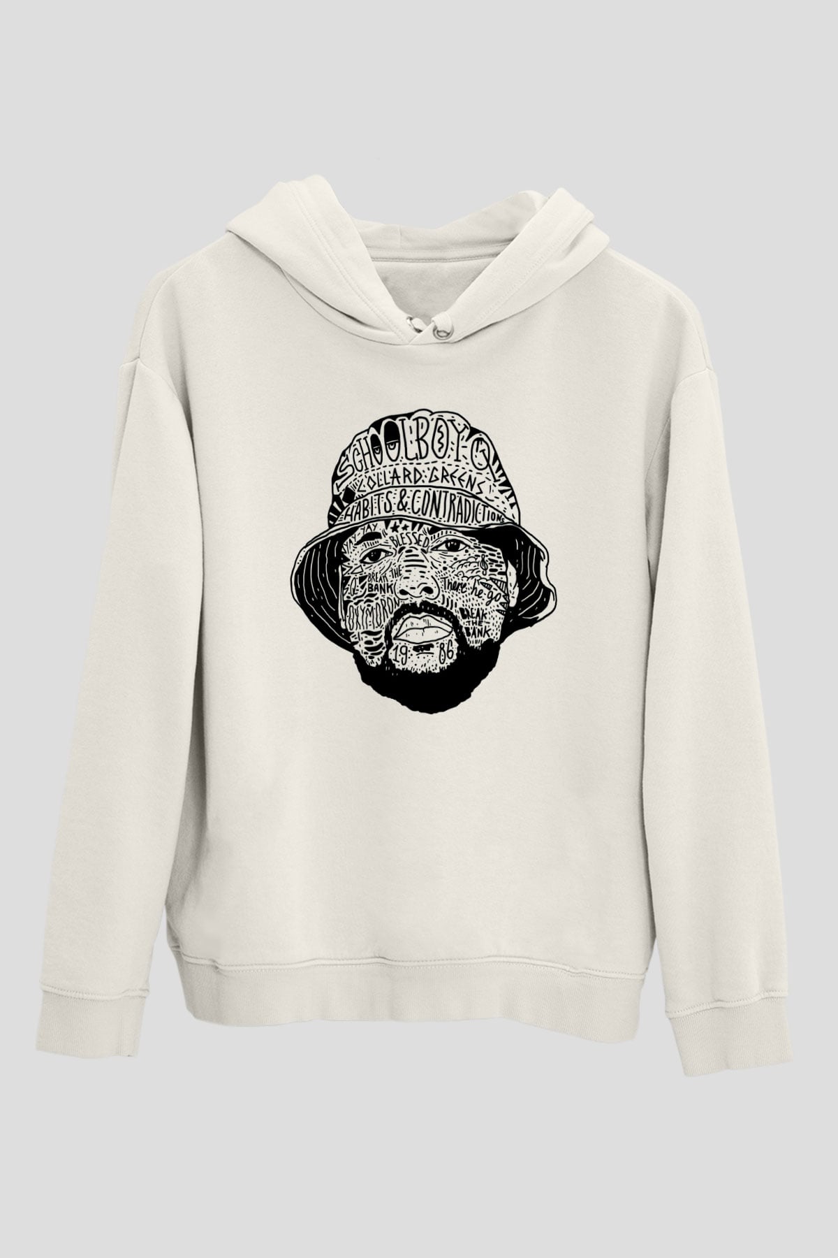 Schoolboy Q Beyaz Unisex Kapüşonlu Sweatshirt