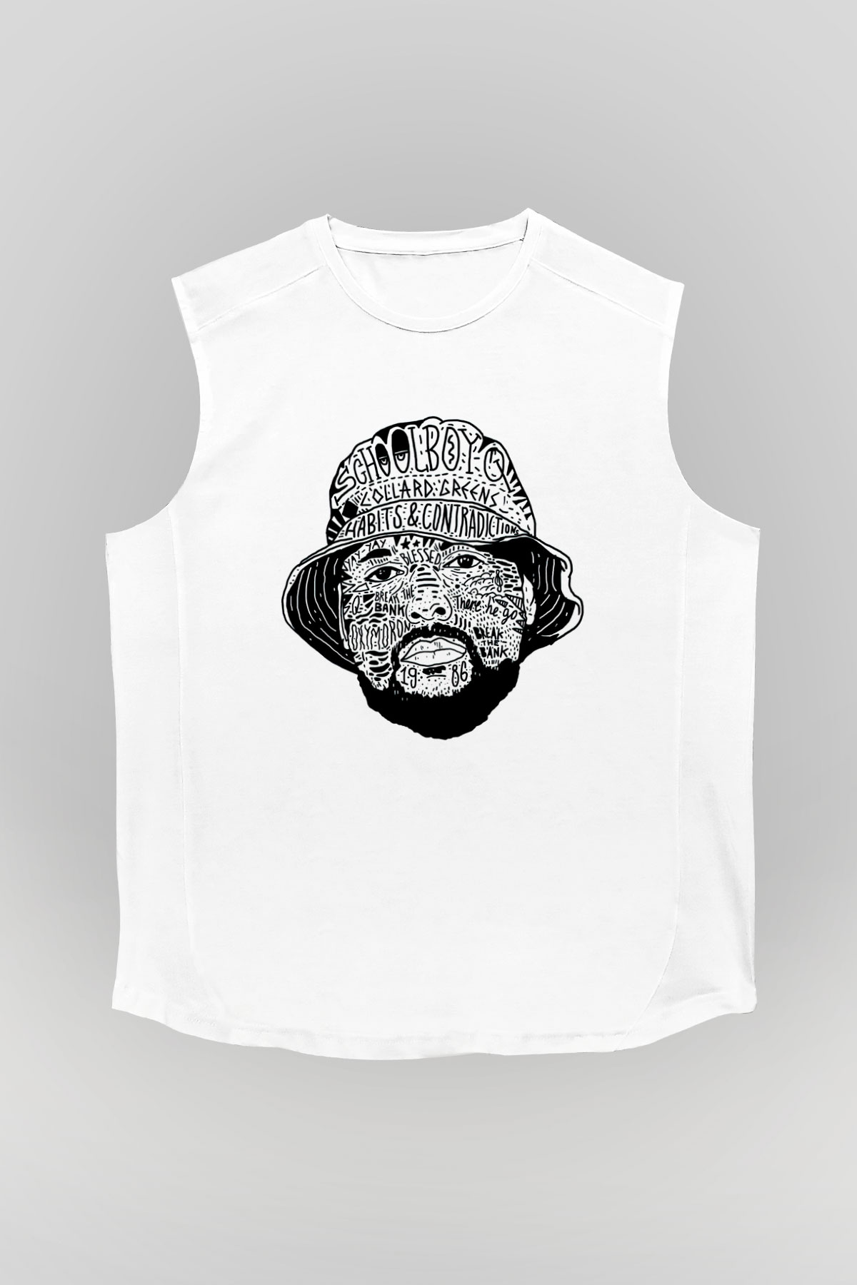 Schoolboy Q Beyaz Unisex Kolsuz Tişört