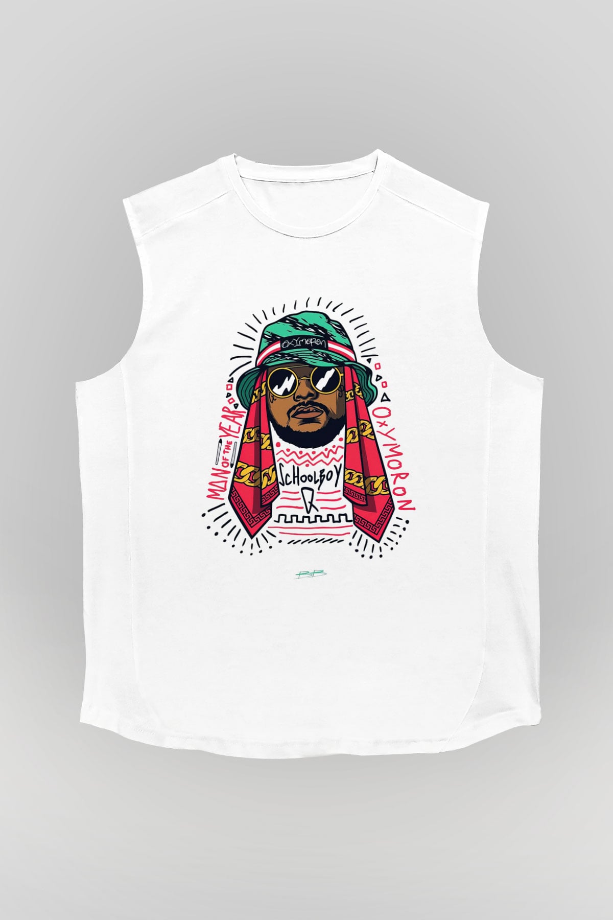 Schoolboy Q Beyaz Unisex Kolsuz Tişört