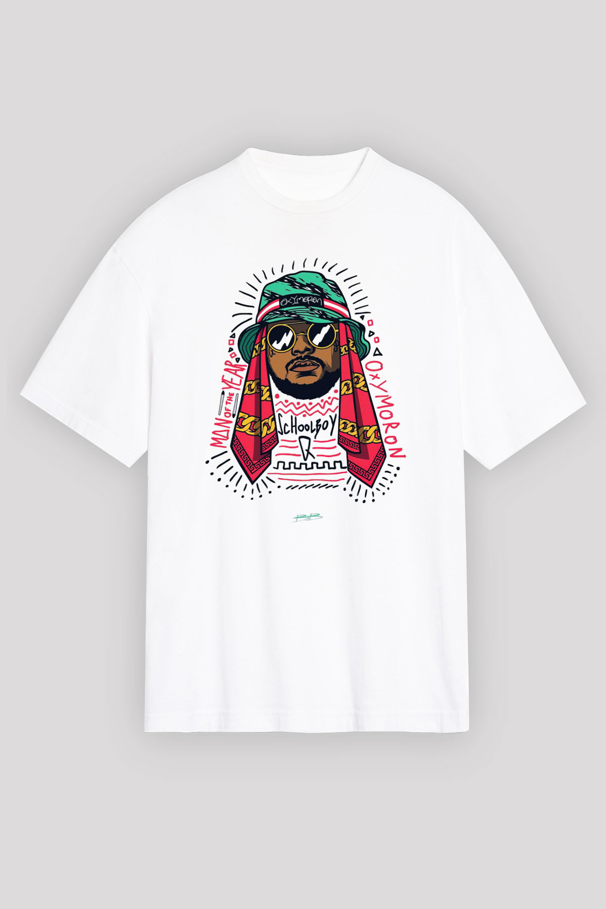Schoolboy Q Beyaz Unisex Oversize Tişört T-Shirt
