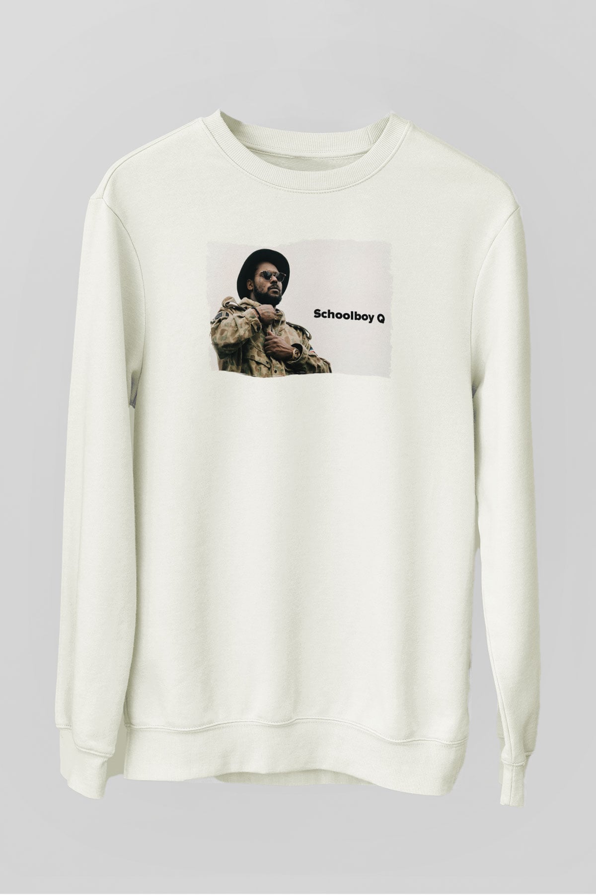 Schoolboy Q Beyaz Unisex Sweatshirt