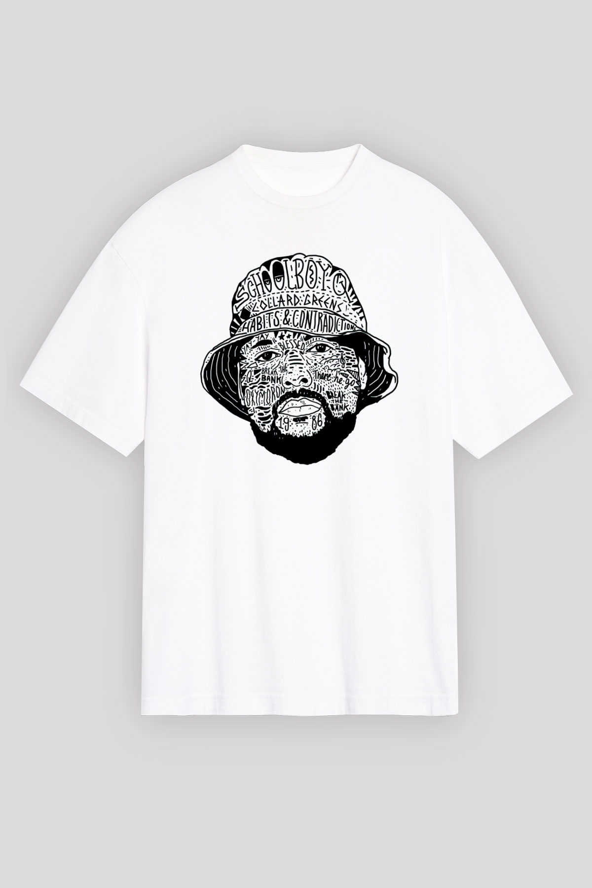 Schoolboy Q Beyaz Unisex Tişört T-Shirt - TişörtFabrikası