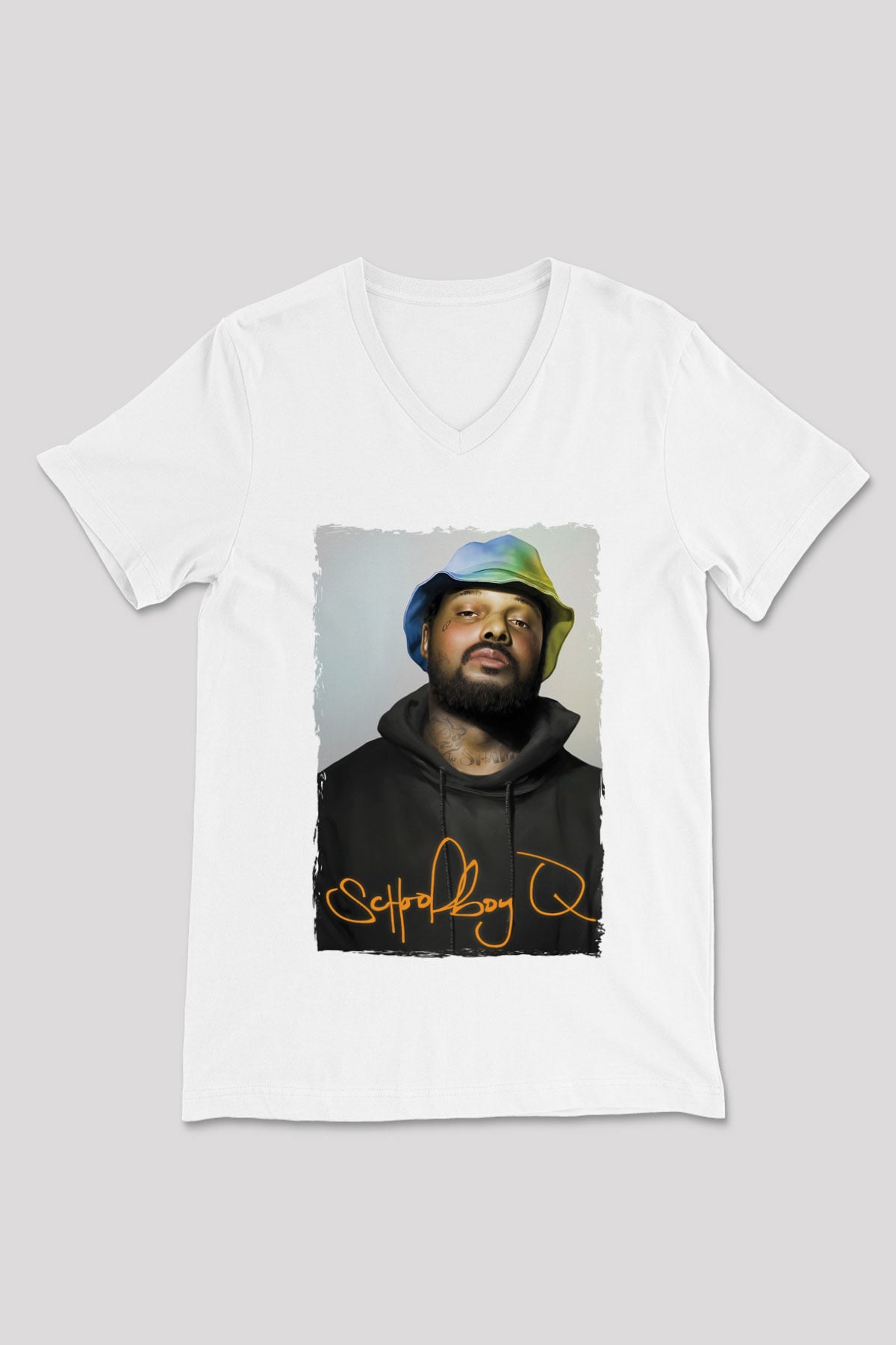 Schoolboy Q Beyaz Unisex V Yaka Tişört