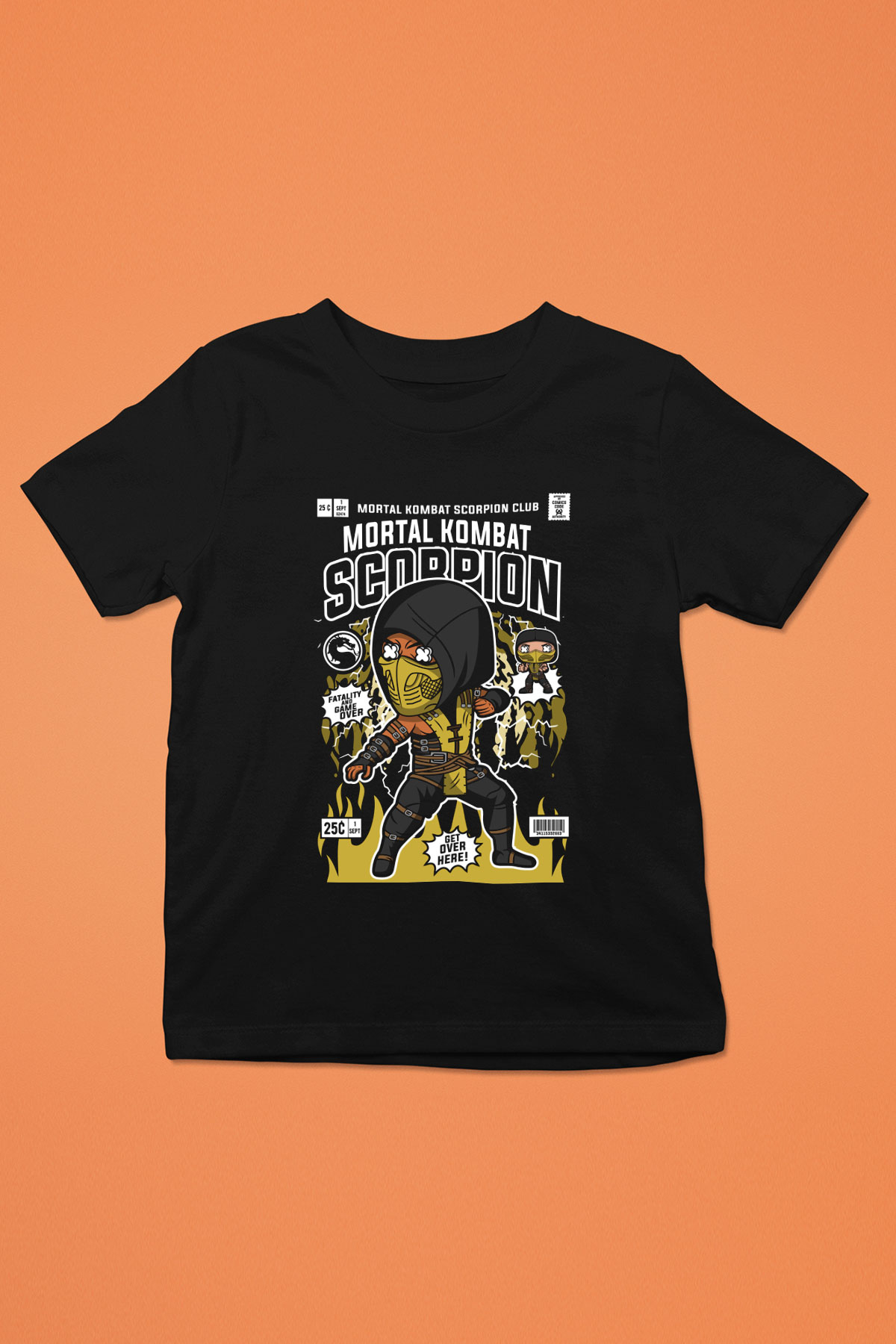 Scorpion Baskılı Unisex Siyah Çocuk Tişört