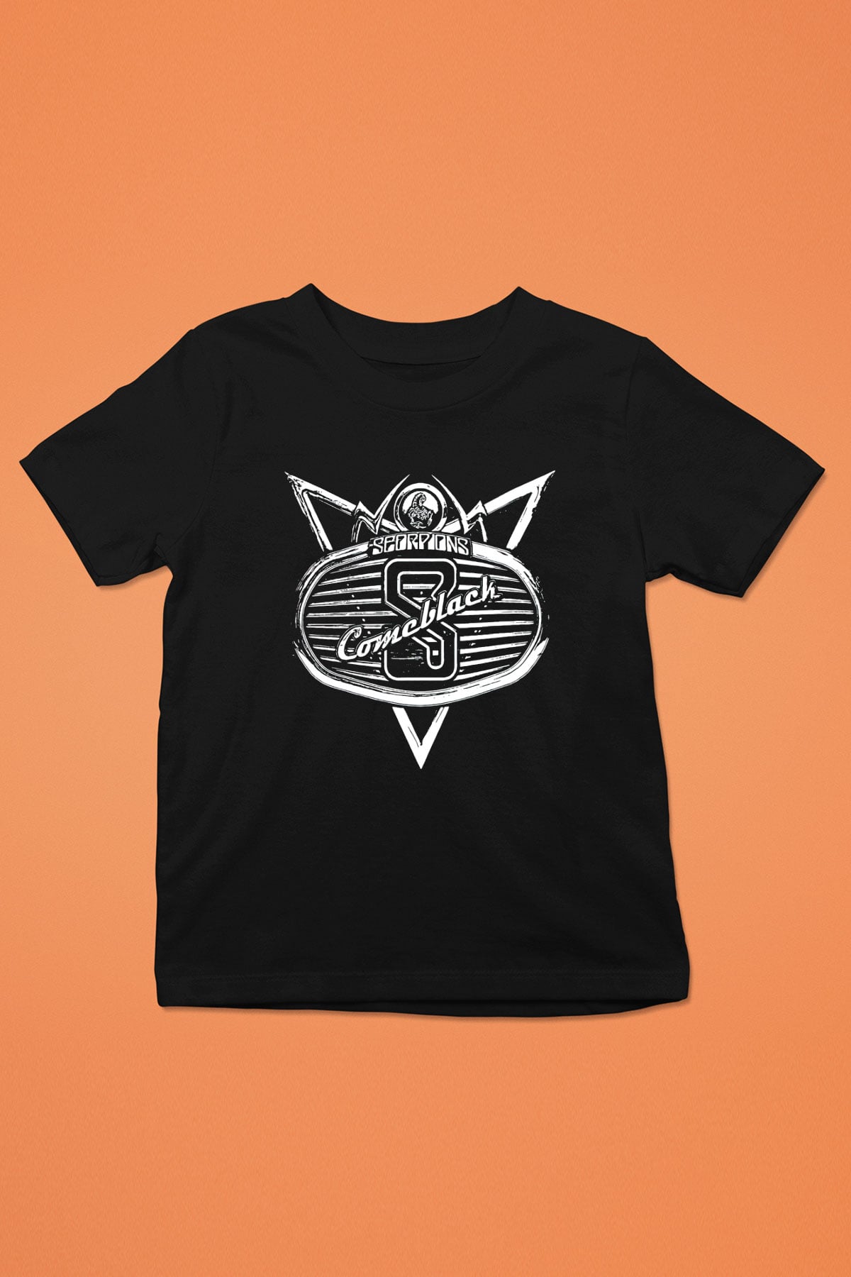 Scorpions Baskılı Siyah Unisex Çocuk Tişört