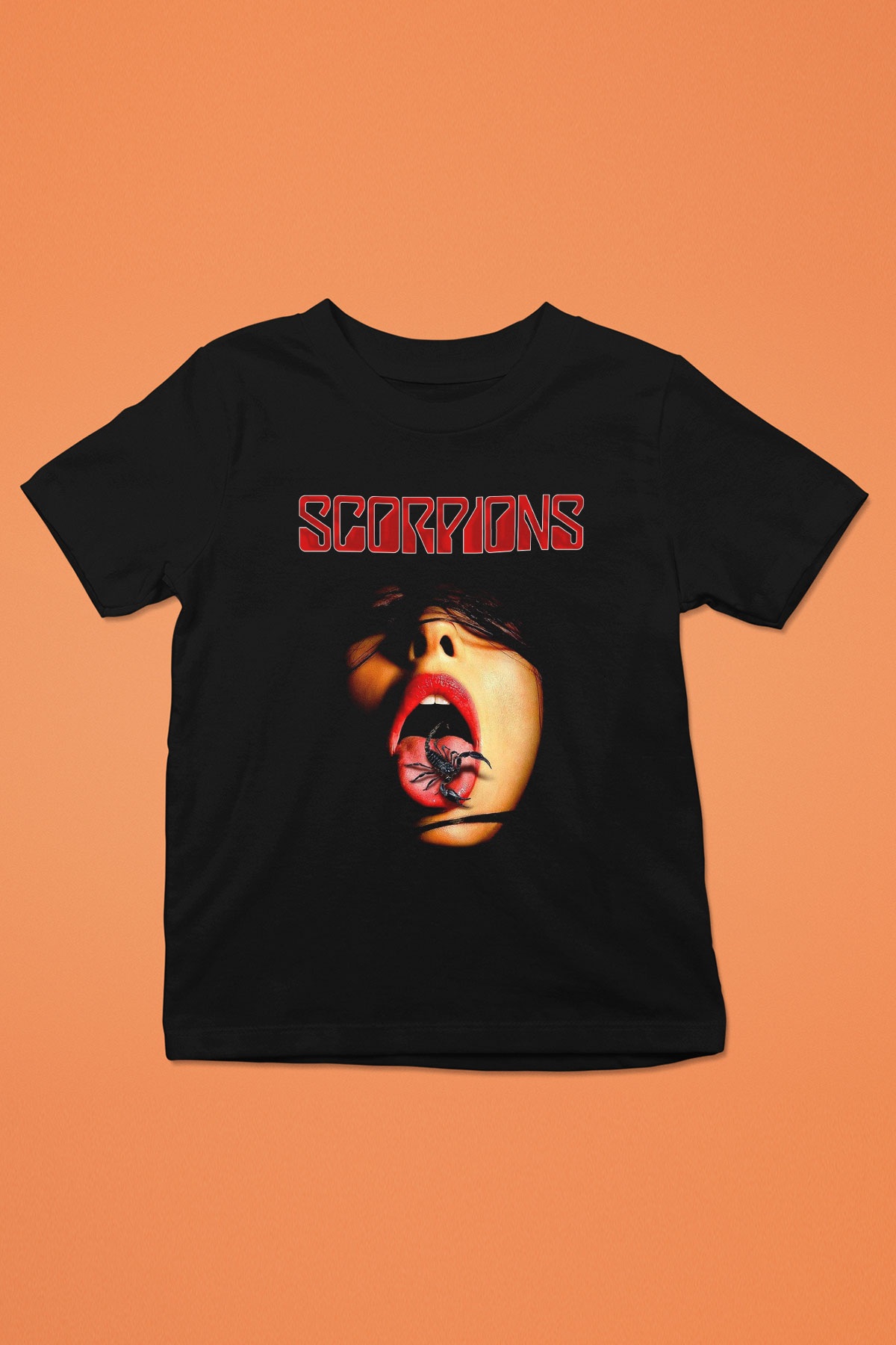 Scorpions Baskılı Siyah Unisex Çocuk Tişört