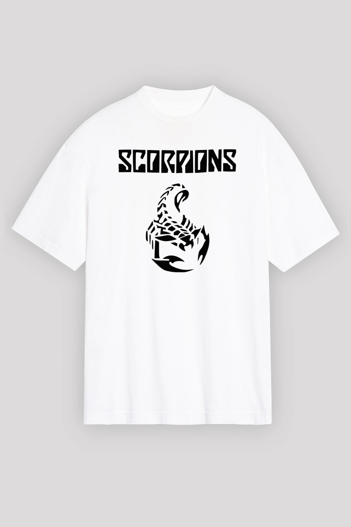 Scorpions Beyaz Unisex Oversize Tişört T-Shirt