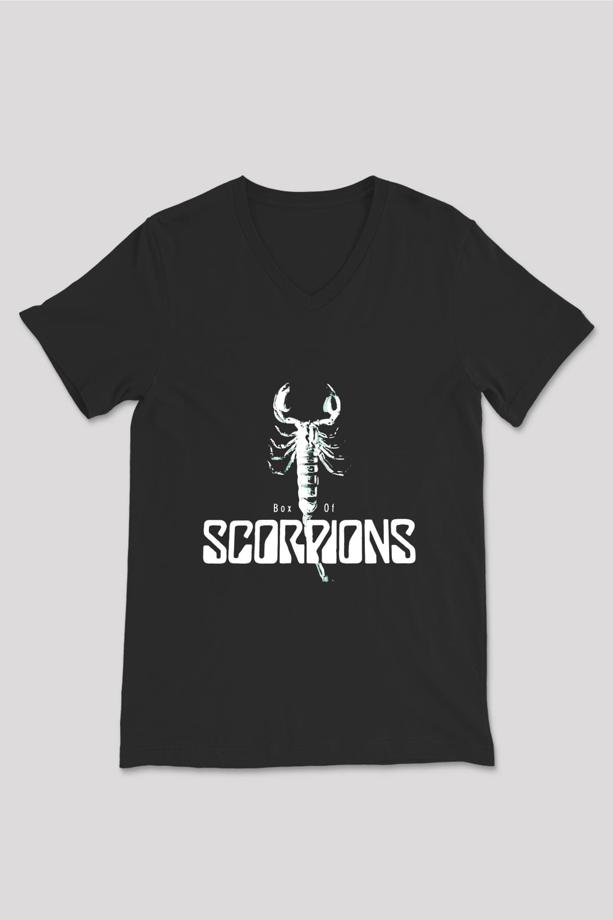 Scorpions Siyah Unisex V Yaka Tişört T-Shirt