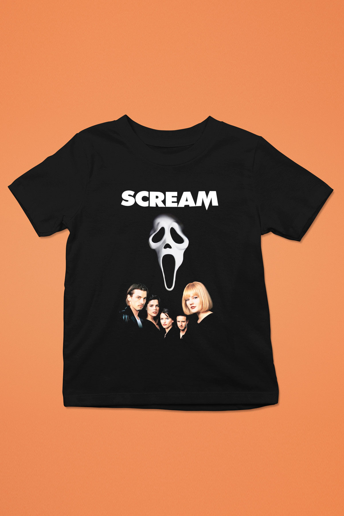 Scream Baskılı Siyah Unisex Çocuk Tişört