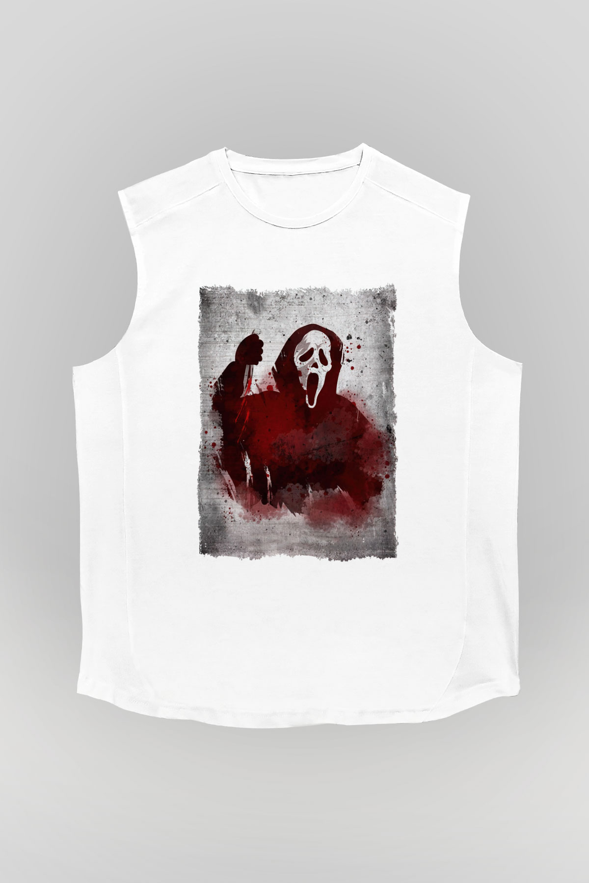 Scream Beyaz Unisex Kolsuz Tişört