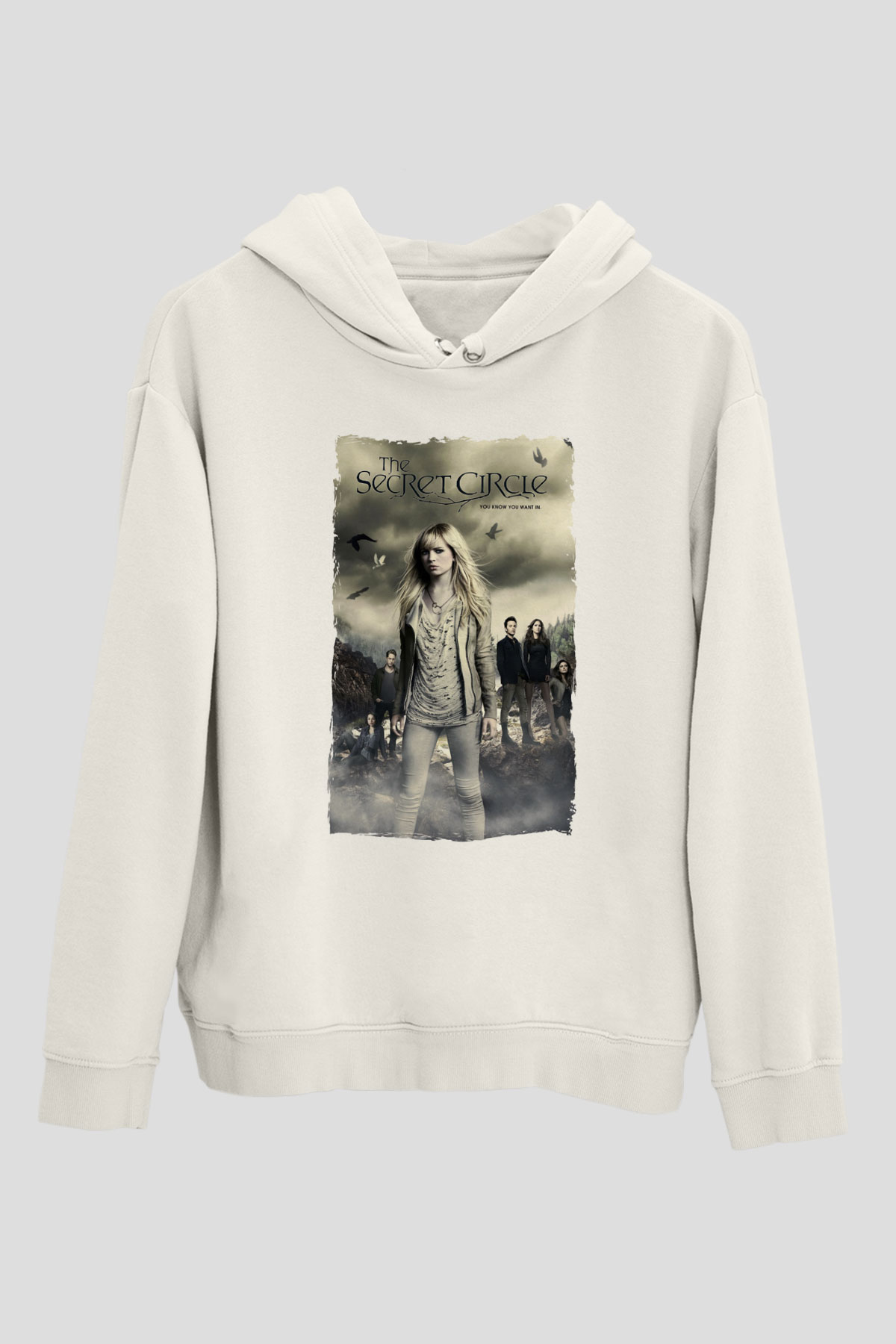 Secret Circle Beyaz Unisex Hoodie