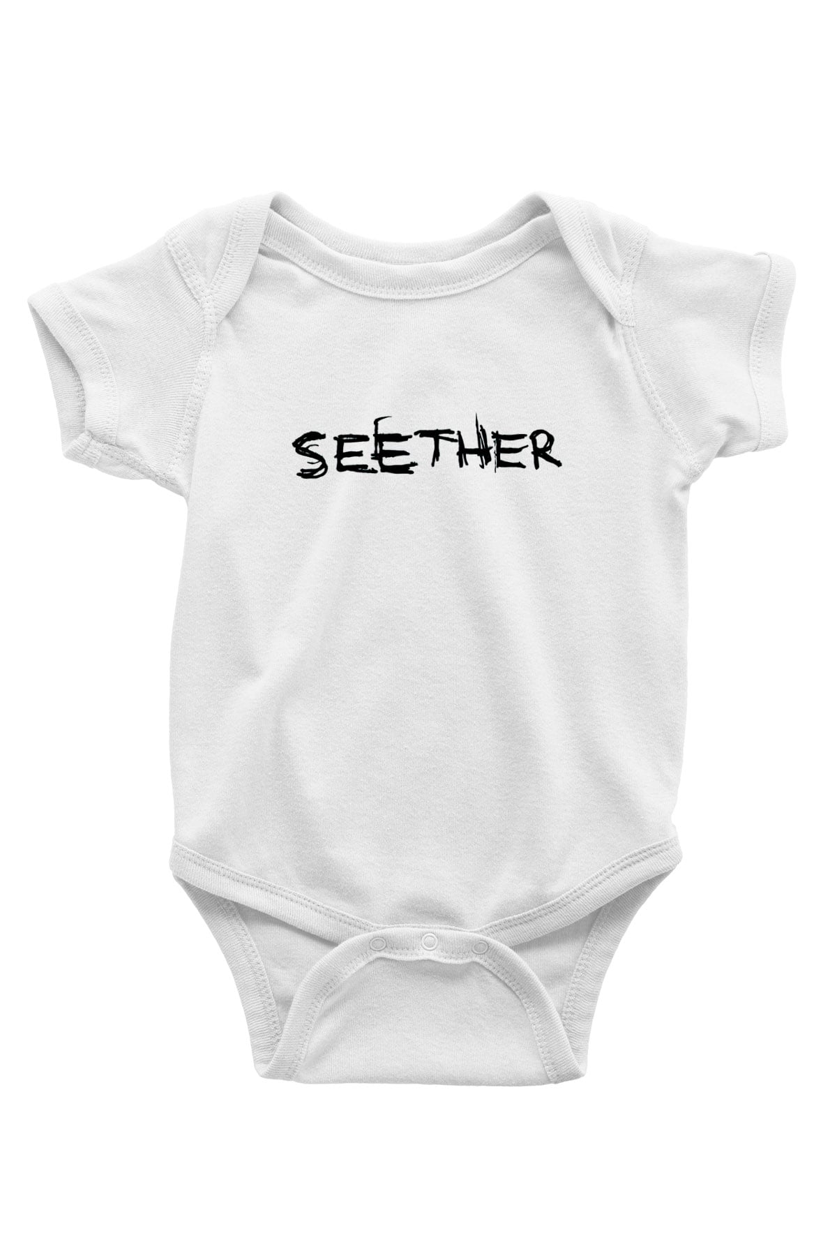 Seether Baskılı Beyaz Unisex Bebek Body - Zıbın
