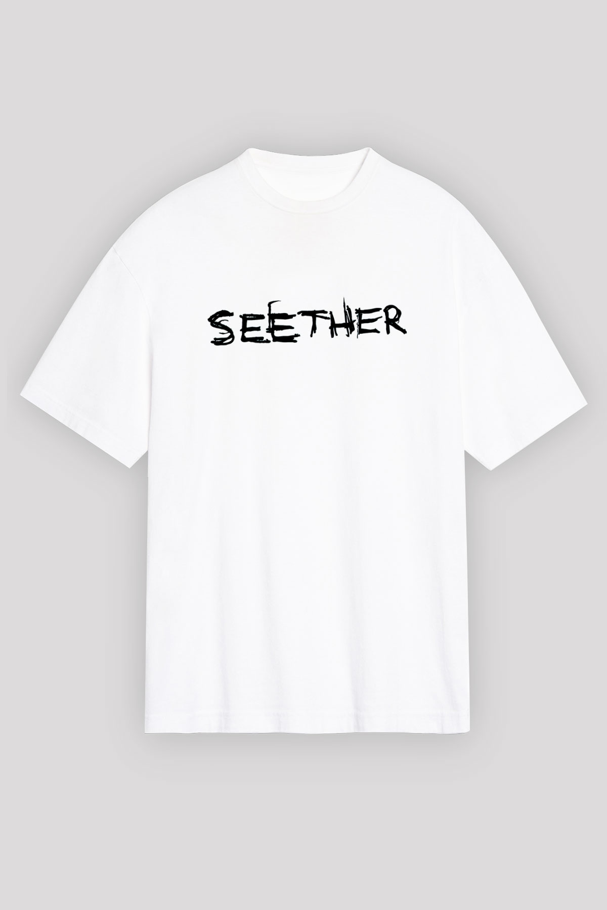 Seether Beyaz Unisex Oversize Tişört T-Shirt