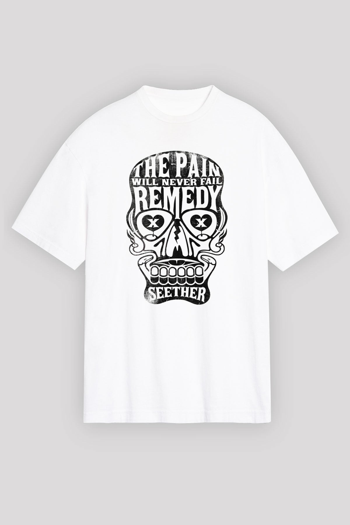 Seether Beyaz Unisex Oversize Tişört T-Shirt