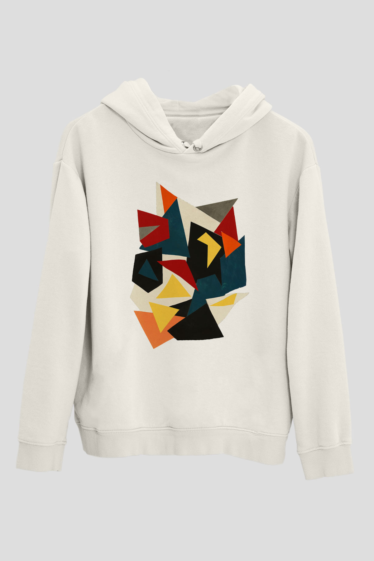 Şekil Beyaz Unisex Kapşonlu Sweatshirt