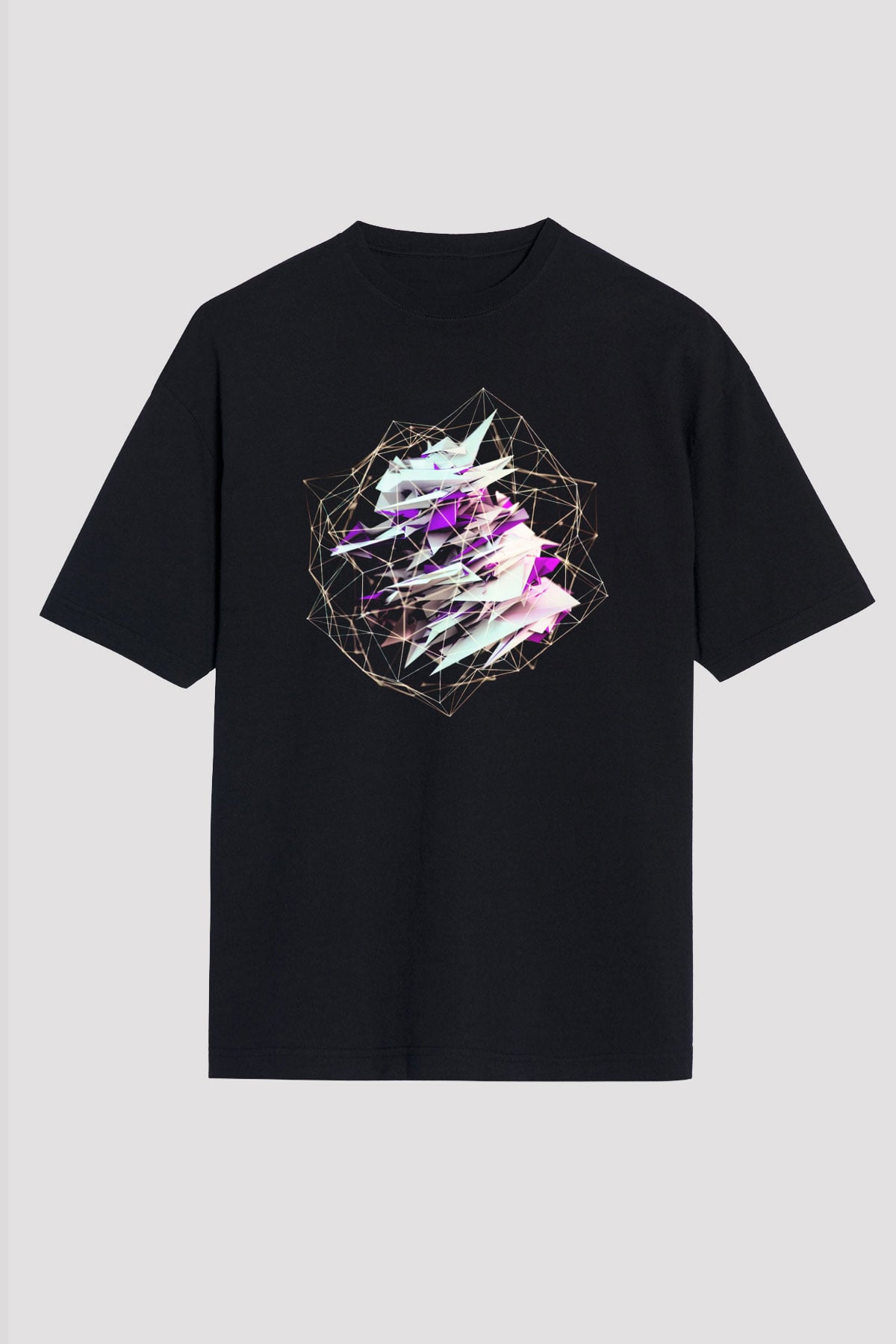 Şekil Siyah Unisex Oversize Tişört T-Shirt