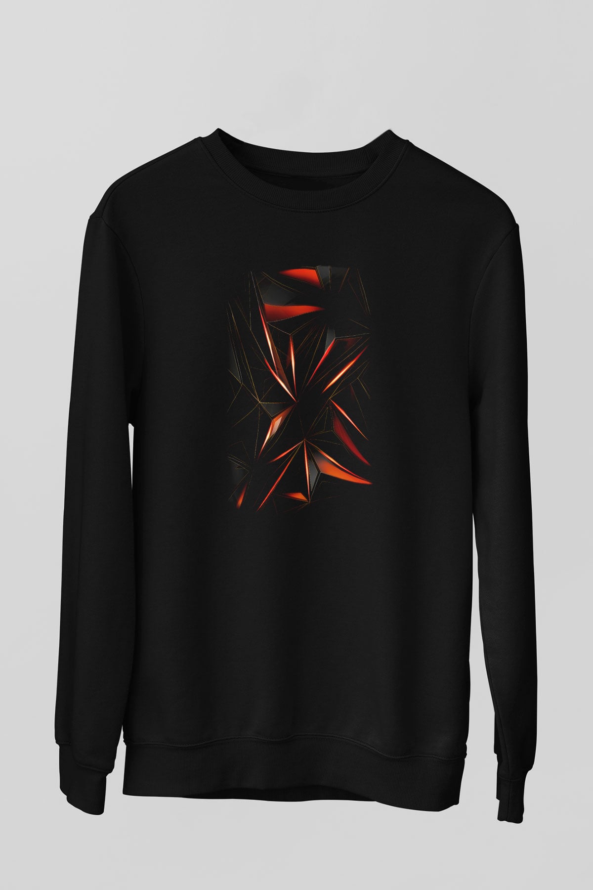 Şekil Siyah Unisex Sweatshirt