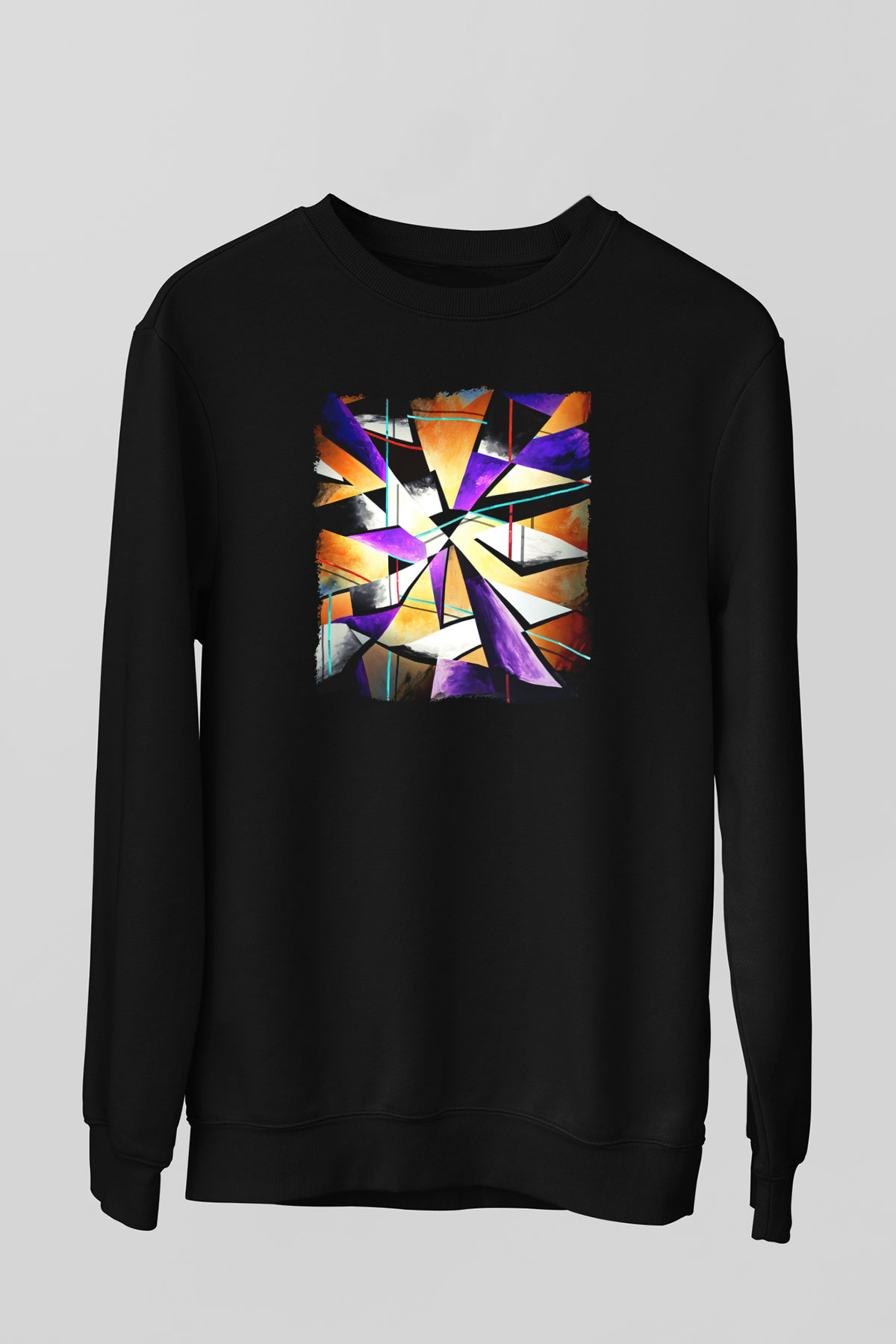 Şekil Siyah Unisex Sweatshirt