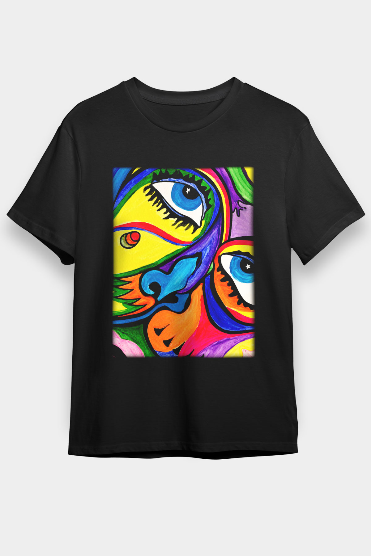 Şekil Siyah Unisex Tişört T-Shirt - TişörtFabrikası