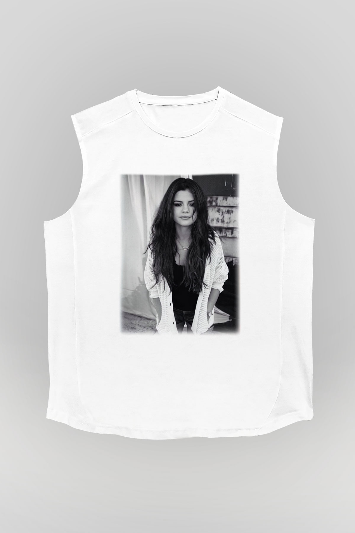 Selena Gomez Beyaz Unisex Kolsuz Tişört