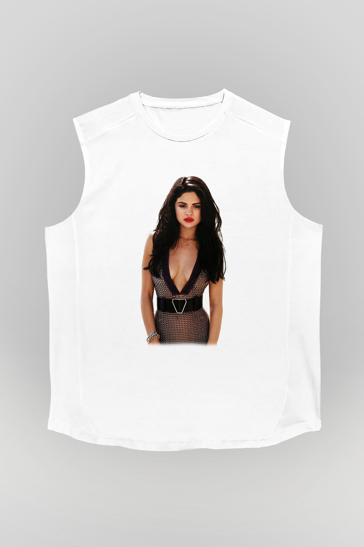 Selena Gomez Beyaz Unisex Kolsuz Tişört