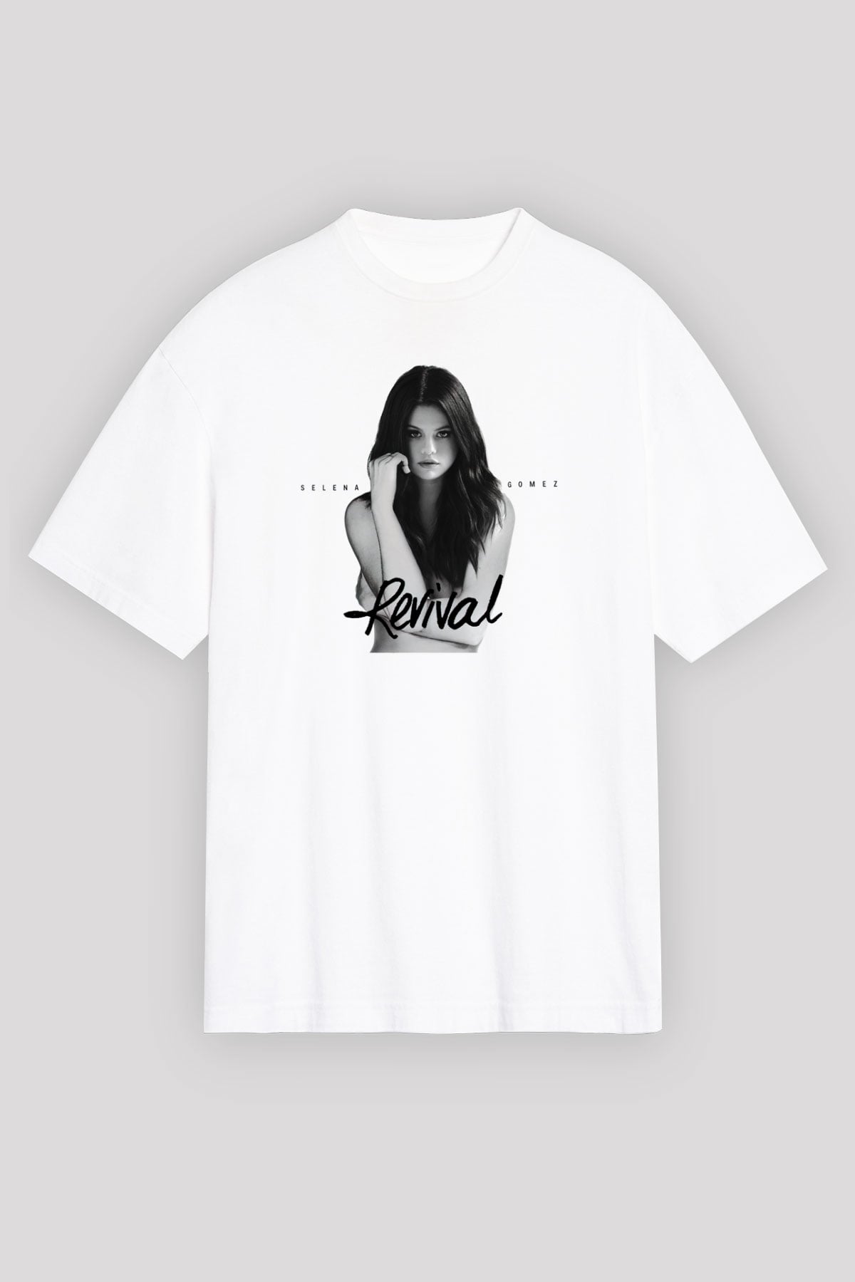 Selena Gomez Beyaz Unisex Oversize Tişört T-Shirt
