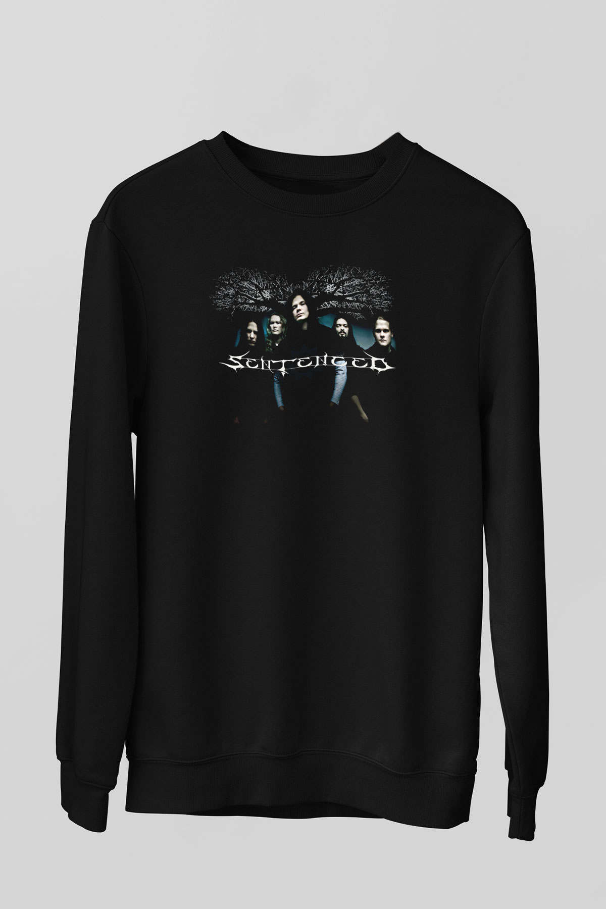 Sentenced Baskılı Unisex Siyah Sweatshirt
