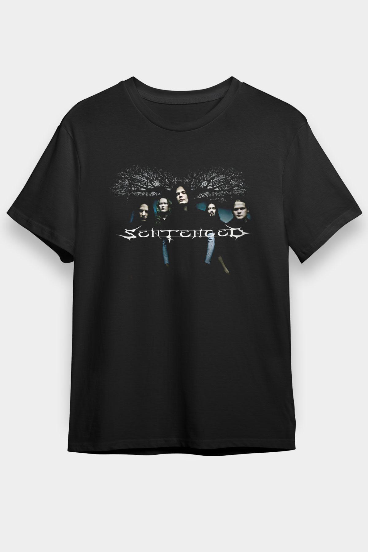 Sentenced Baskılı Unisex Siyah Tişört - Tshirt