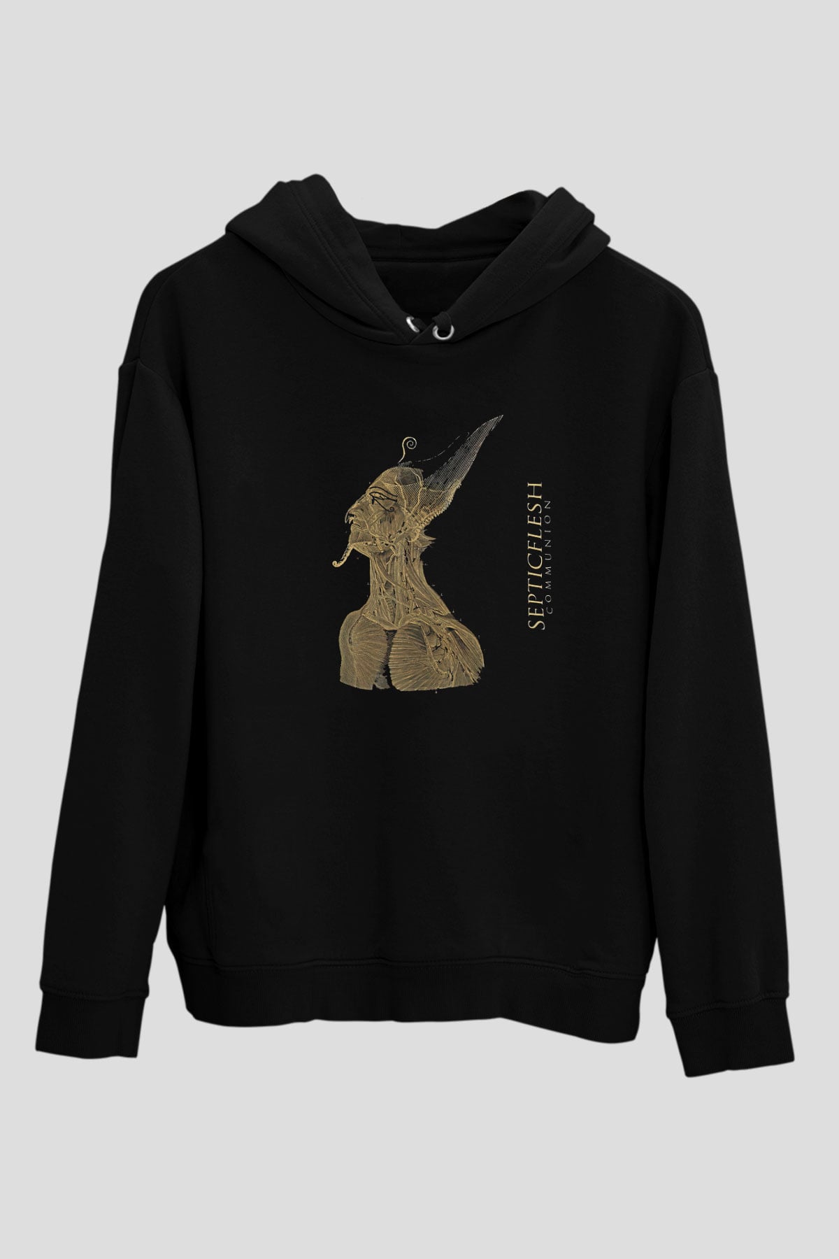 Septicflesh Baskılı Unisex Siyah Kapüşonlu Sweatshirt