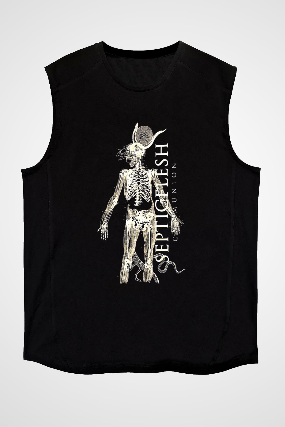 Septicflesh Baskılı Unisex Siyah Kolsuz Tişört - Tshirt