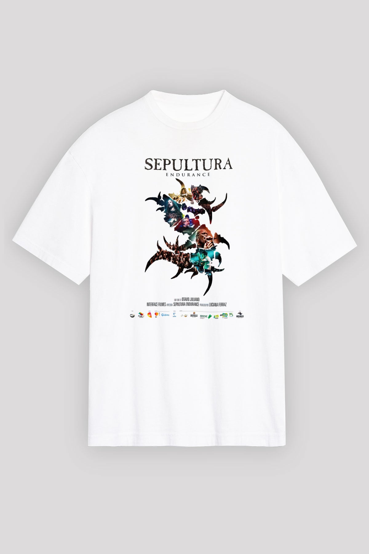 Sepultura Beyaz Unisex Oversize Tişört T-Shirt