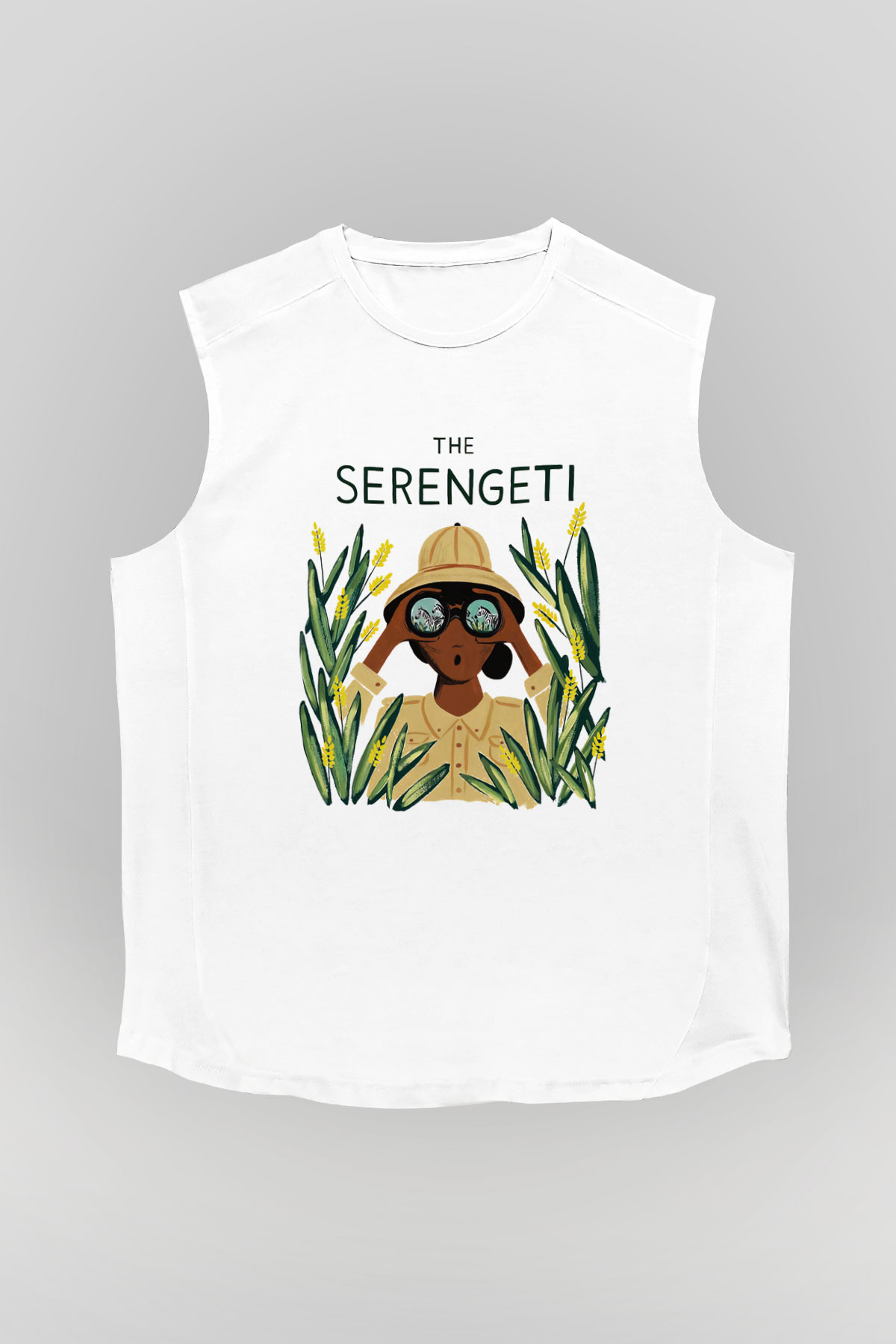Serengeti Milli Park Beyaz Unisex Kolsuz Tişört