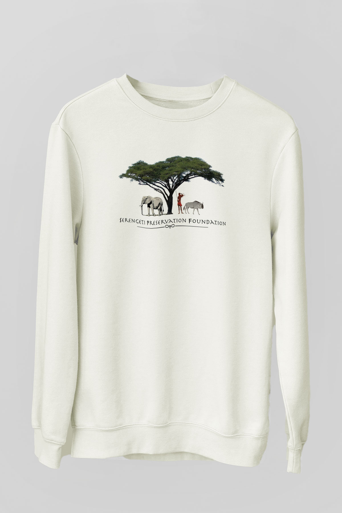 Serengeti Milli Park Beyaz Unisex Sweatshirt