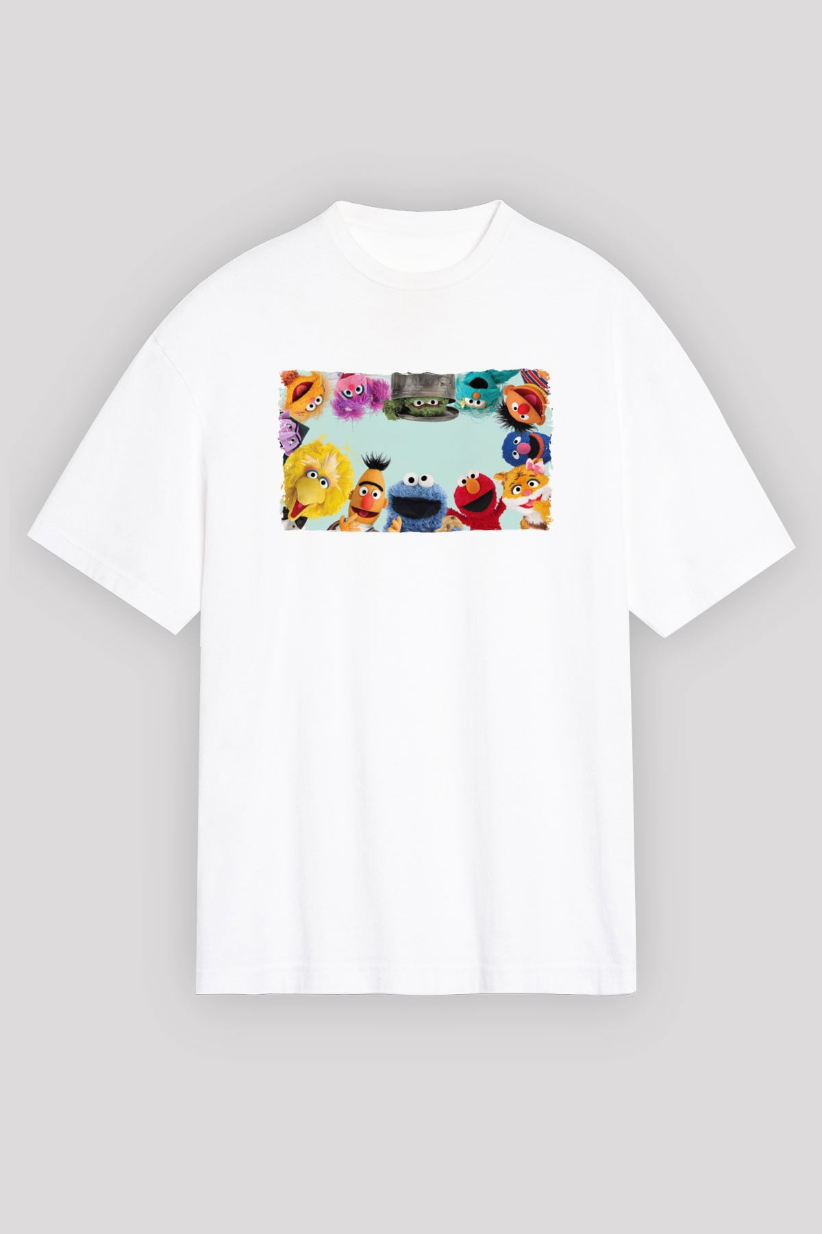 Sesame Street Susam Sokağı Beyaz Unisex Tişört