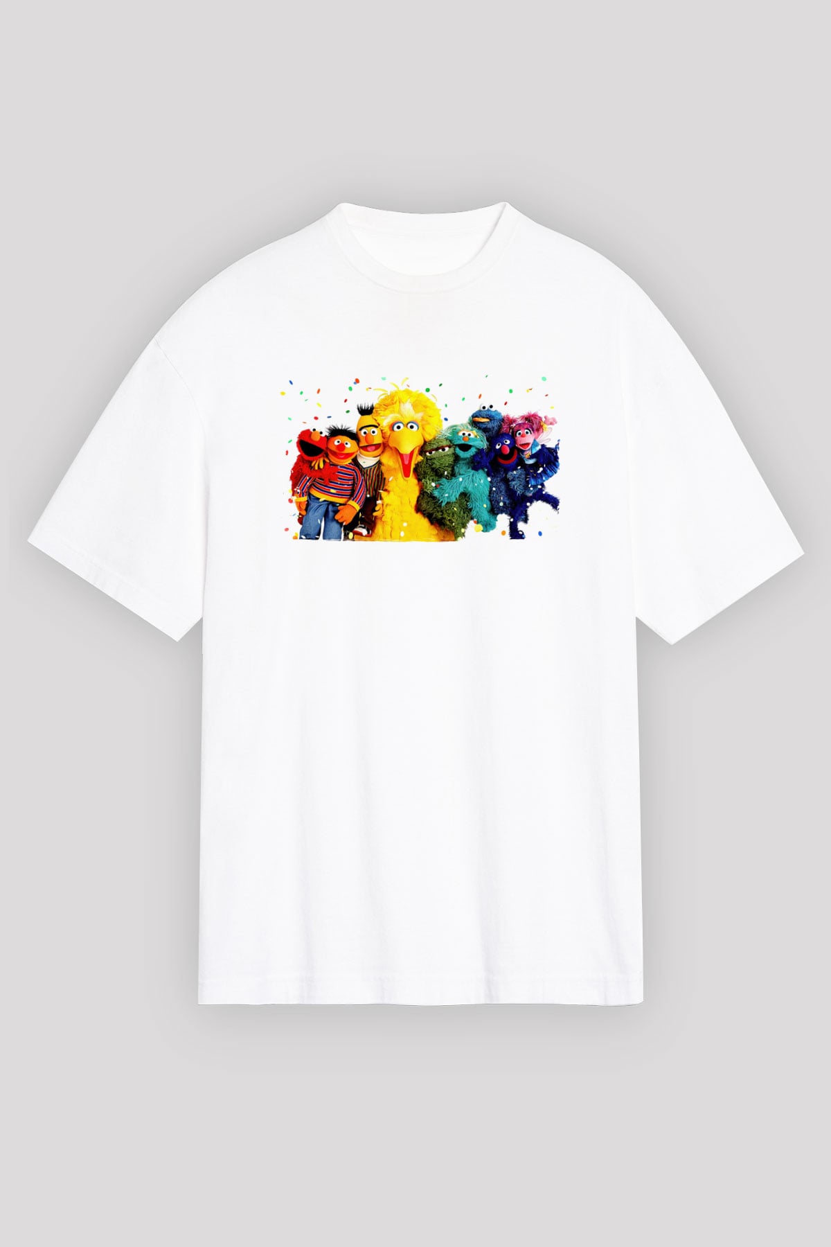Sesame Street Susam Sokağı Beyaz Unisex Tişört