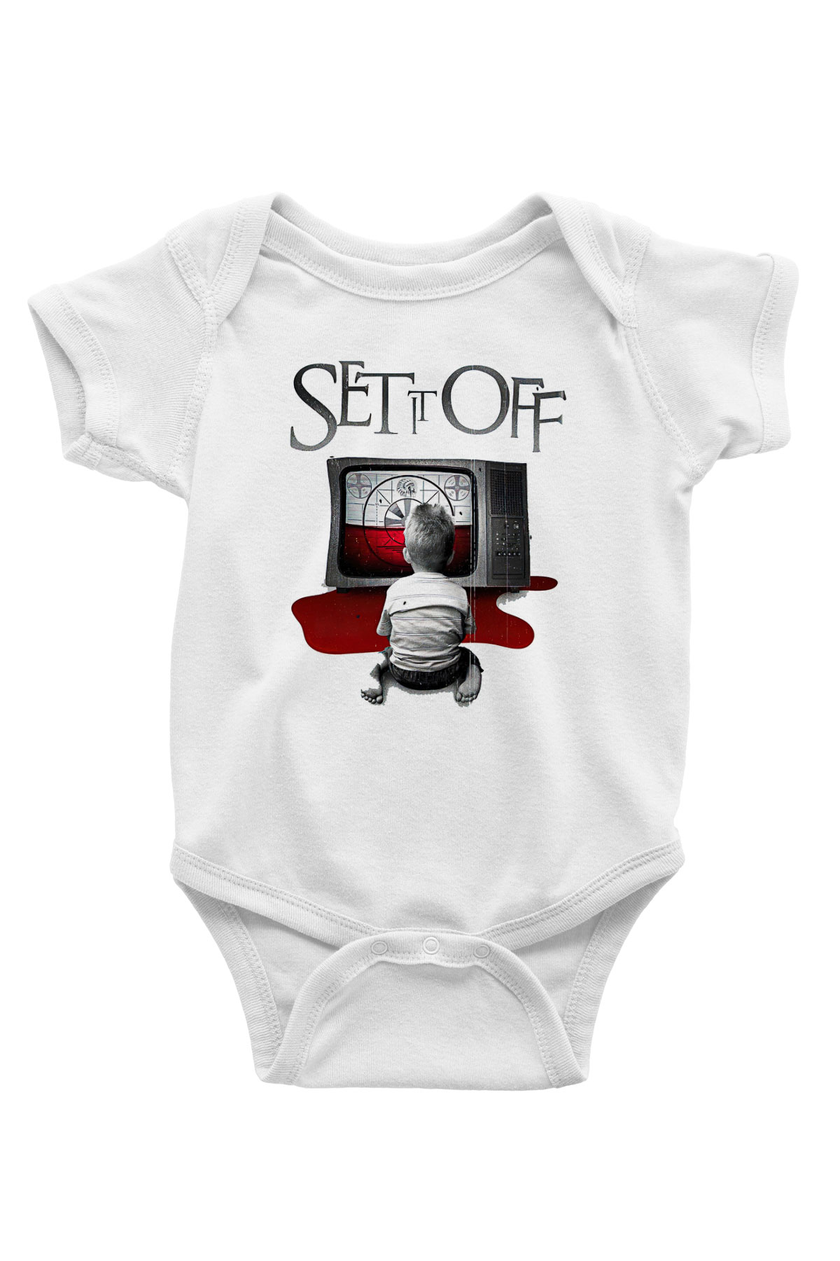 Set it off  Baskılı Beyaz Unisex Bebek Body - Zıbın