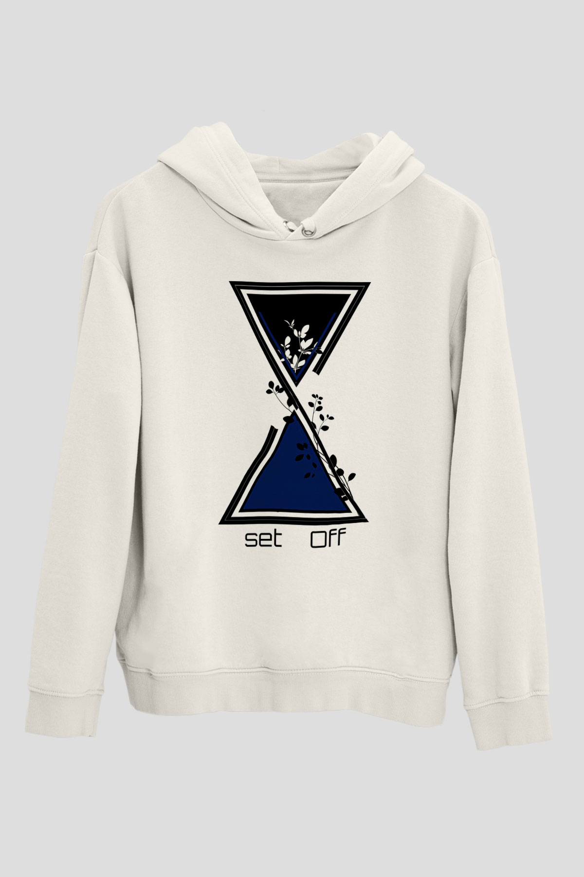 Set it off  Baskılı Beyaz Unisex Kapüşonlu Sweatshirt