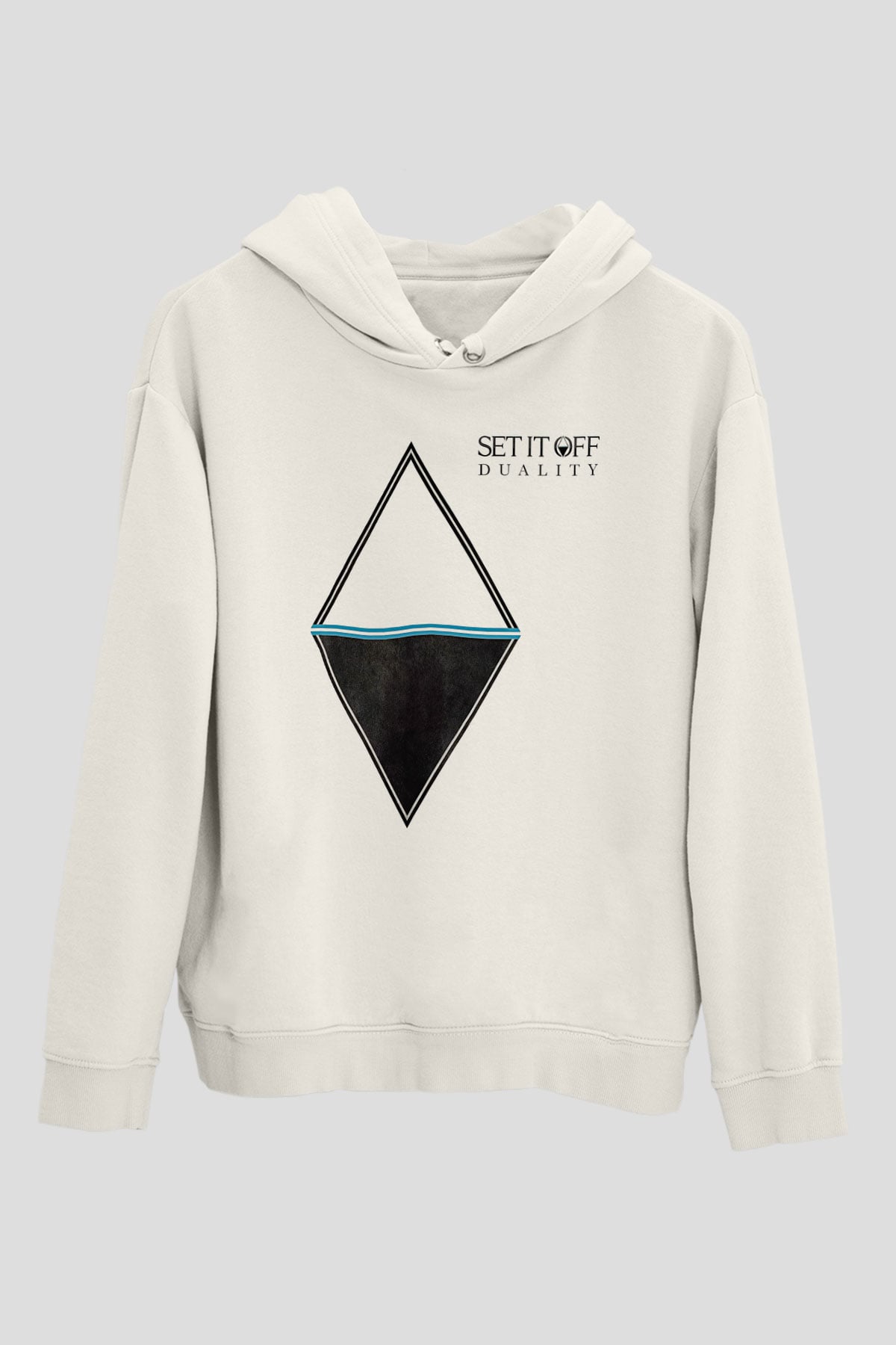 Set it off  Baskılı Beyaz Unisex Kapüşonlu Sweatshirt