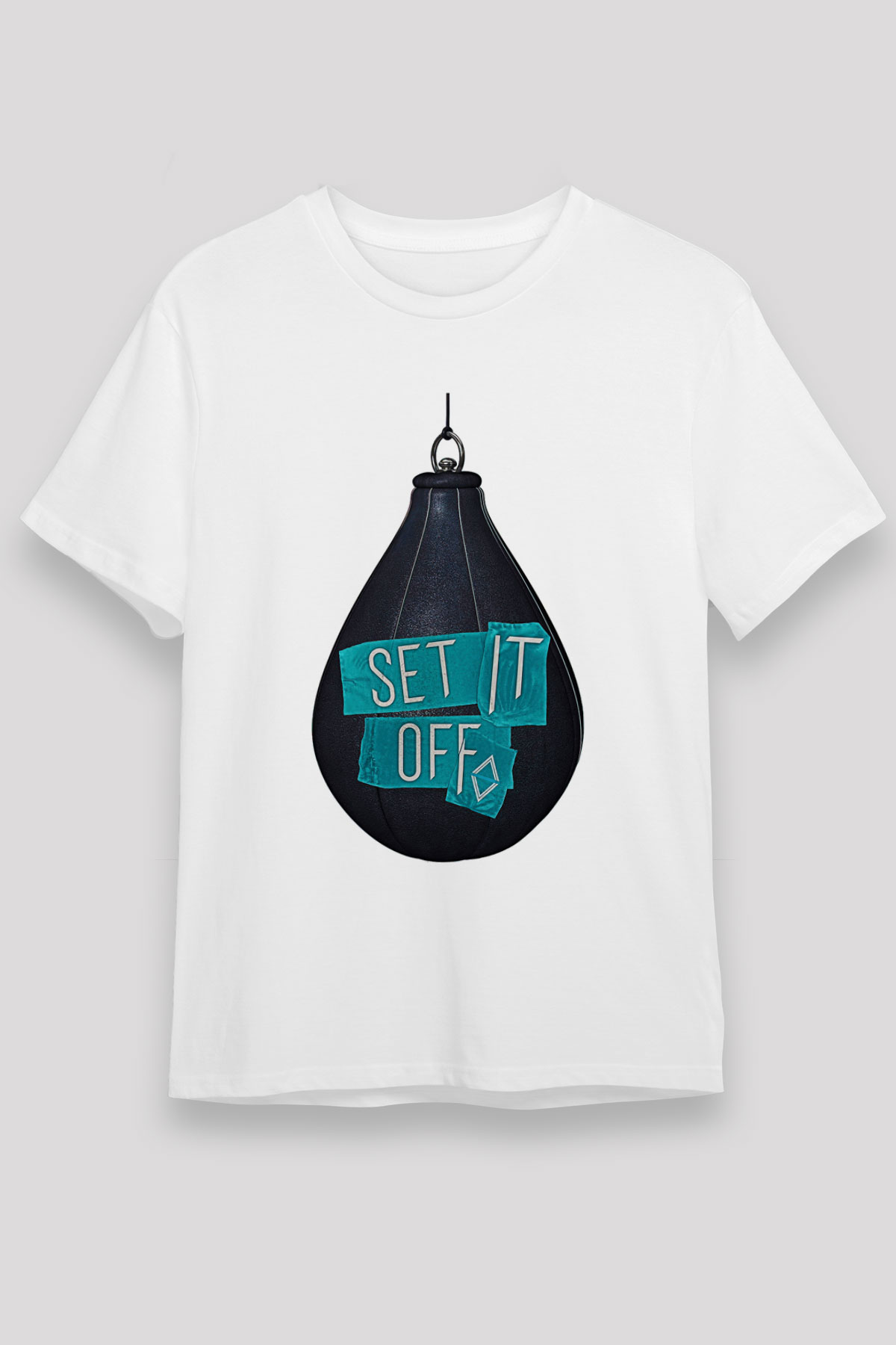 Set it off  Baskılı Unisex Beyaz Tişört - Tshirt