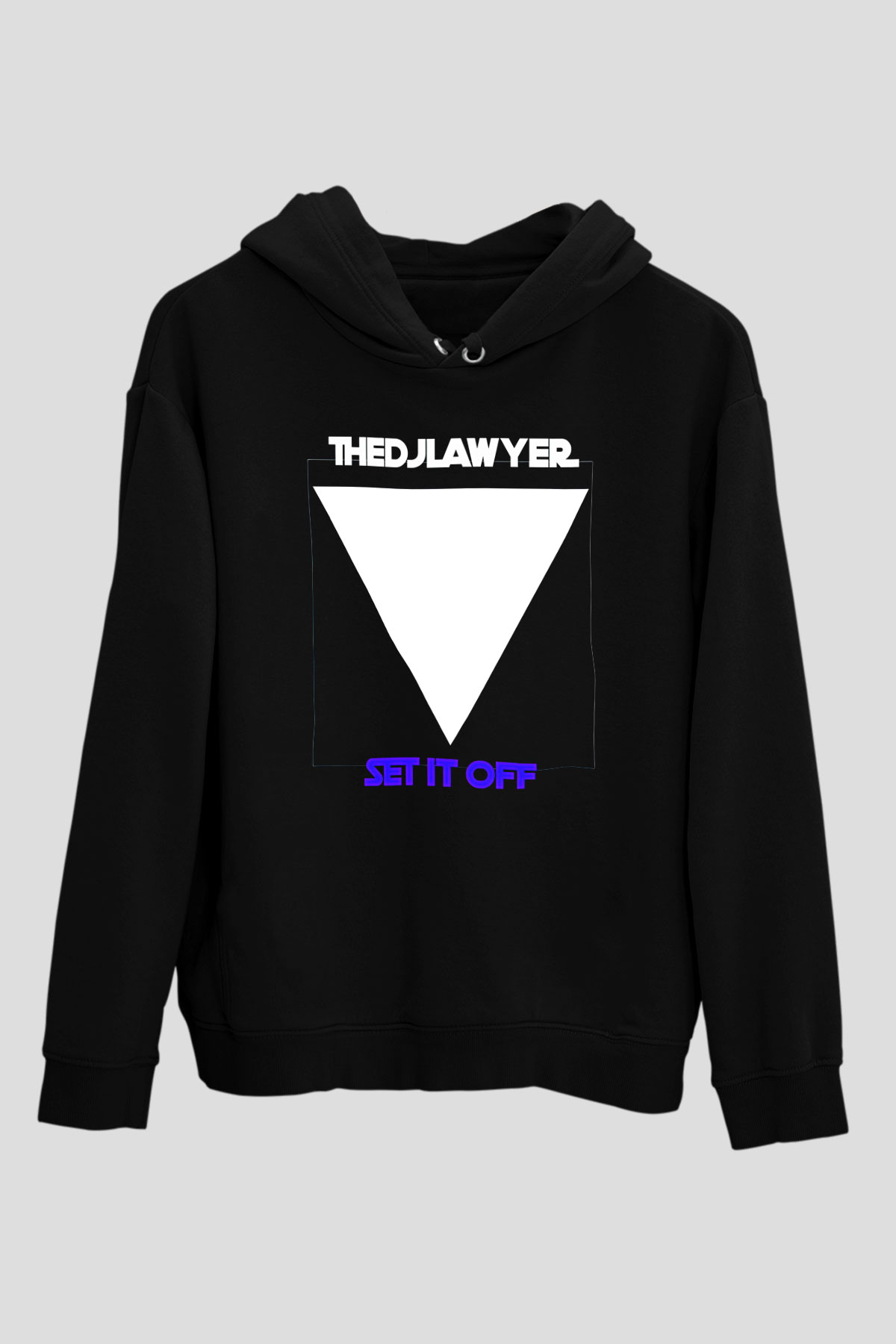 Set it off Baskılı Unisex Siyah Kapüşonlu Sweatshirt