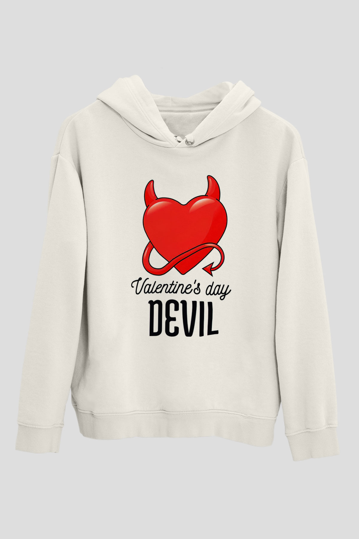Sevgililer Günü Beyaz Unisex Hoodie